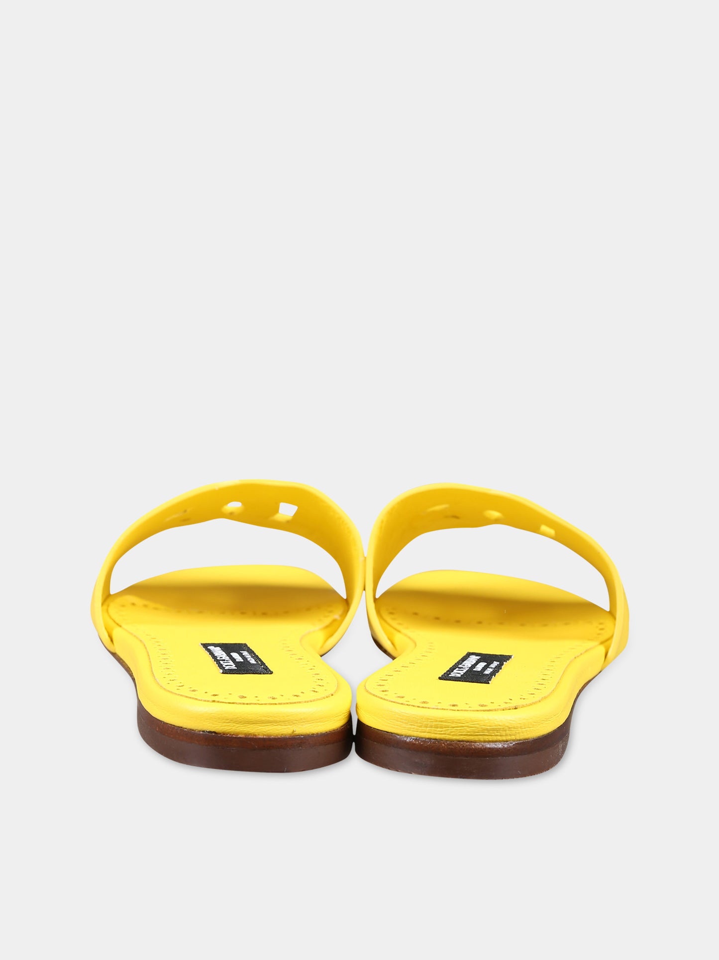 Sandali gialli per bambina con logo,Dolce & Gabbana Kids,D11032 A1735 80210