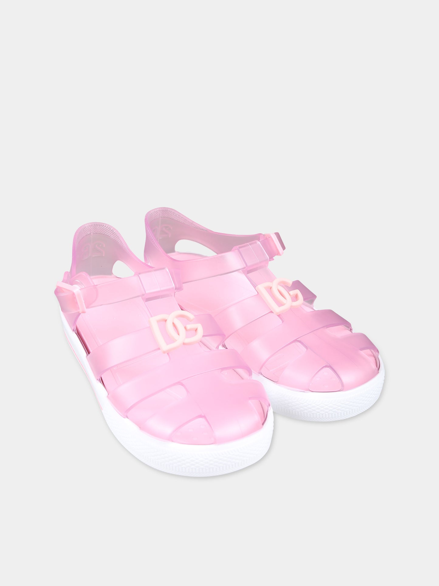 Ragnetti rosa per bambina con logo,Dolce & Gabbana Kids,DN0115 AT079 8B405