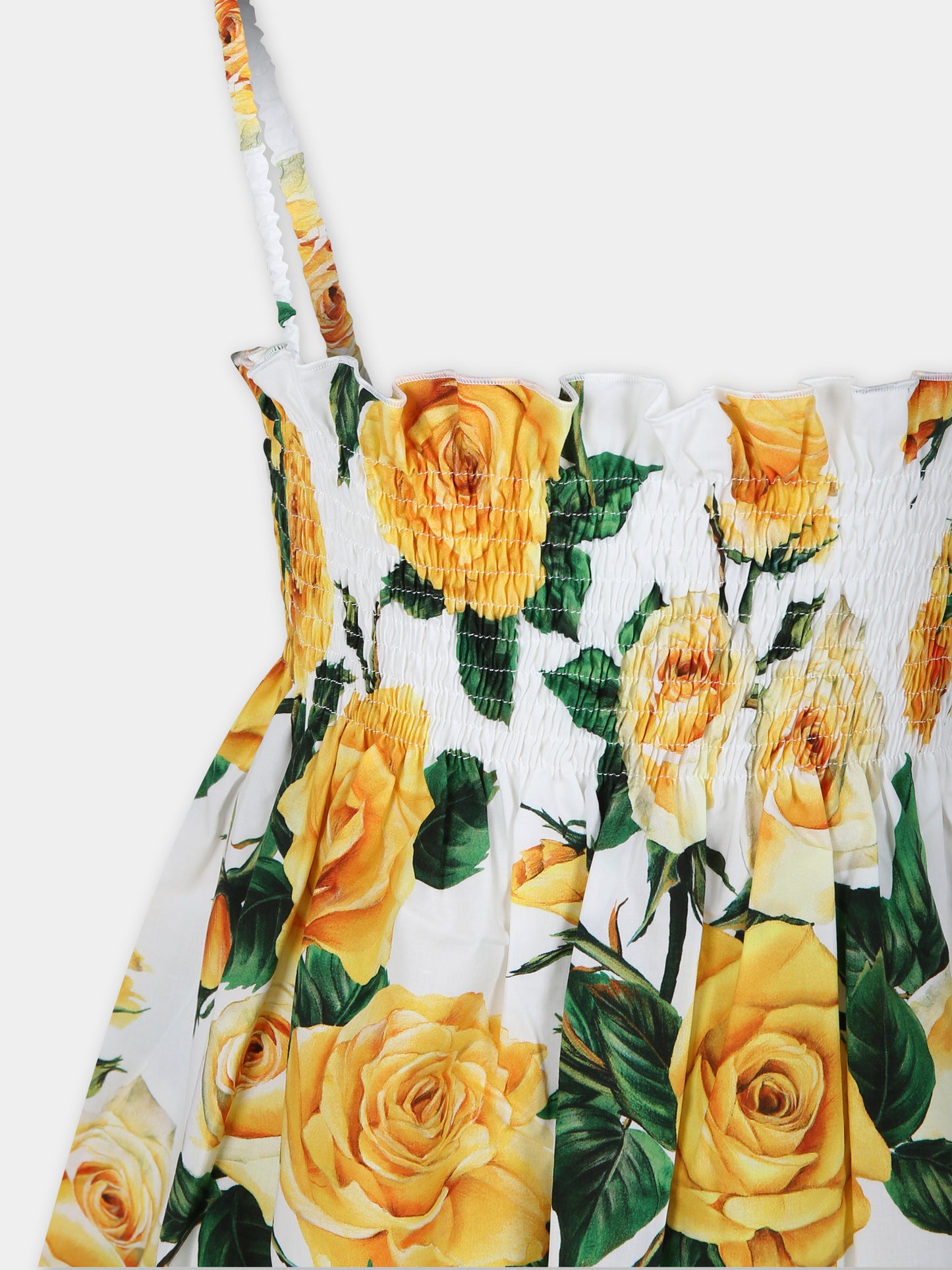 Vestito casual bianco per bambina a fantasia flowering,Dolce & Gabbana Kids,L52DA6 HS5QR HA3VO