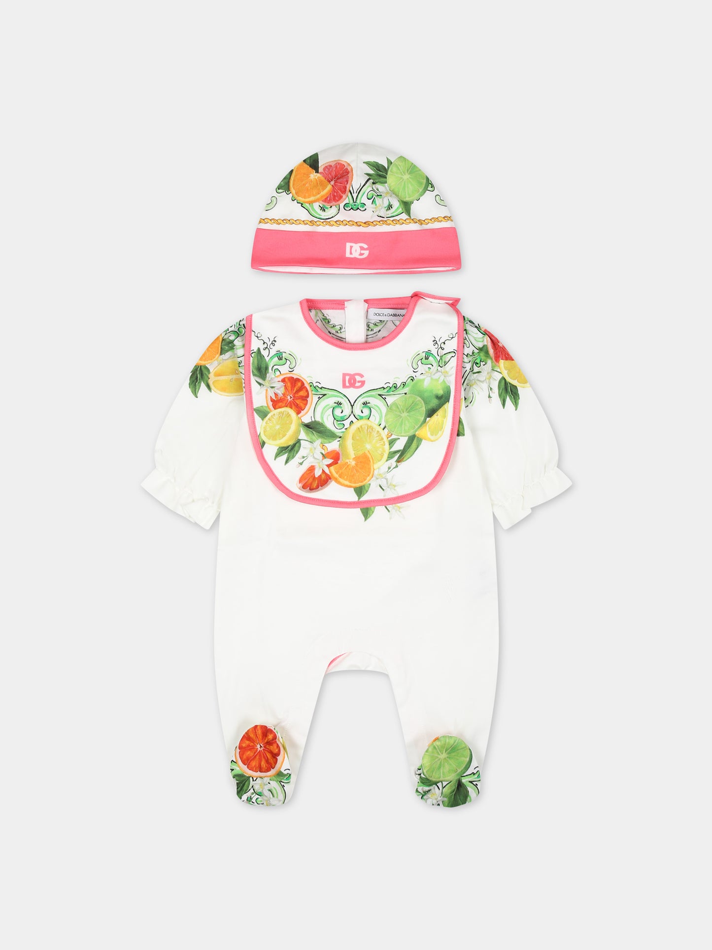 Set tutina bianca per neonata,Dolce & Gabbana Kids,L2JOY9 G7M6B HV5AN