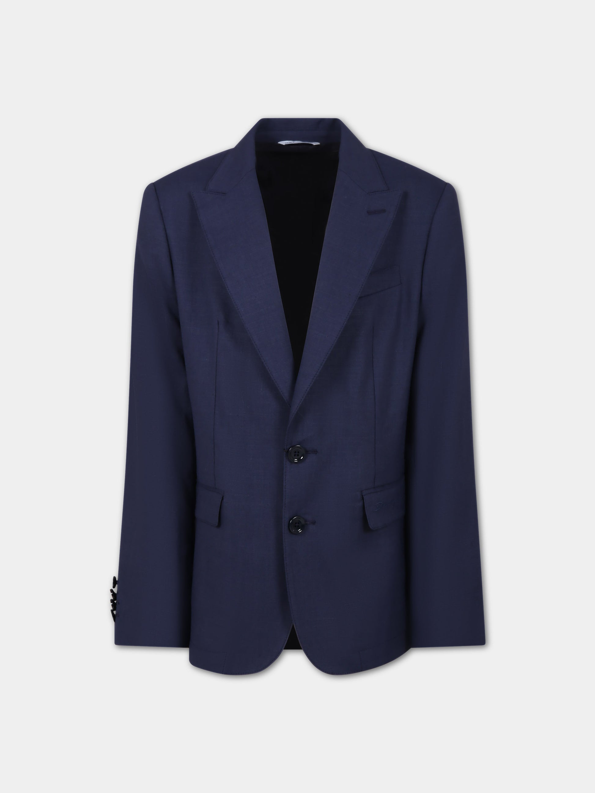 Giacca blu per bambino con logo,Dolce & Gabbana Kids,L41J80 FU9AQ B0065