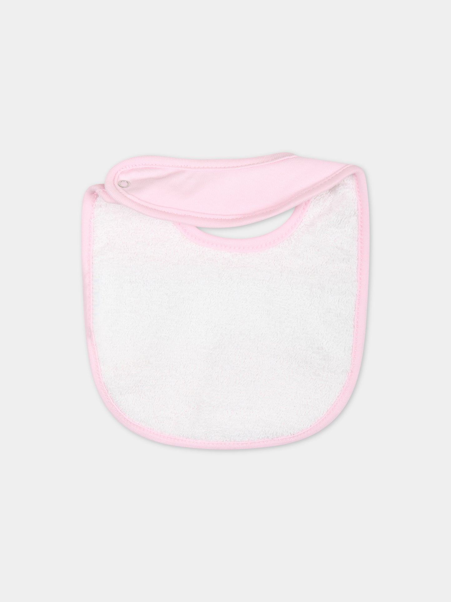 Bavaglino rosa per neonata con eyes flirting e rose multicolor,Chiara Ferragni Collection,55C000 3000 090F