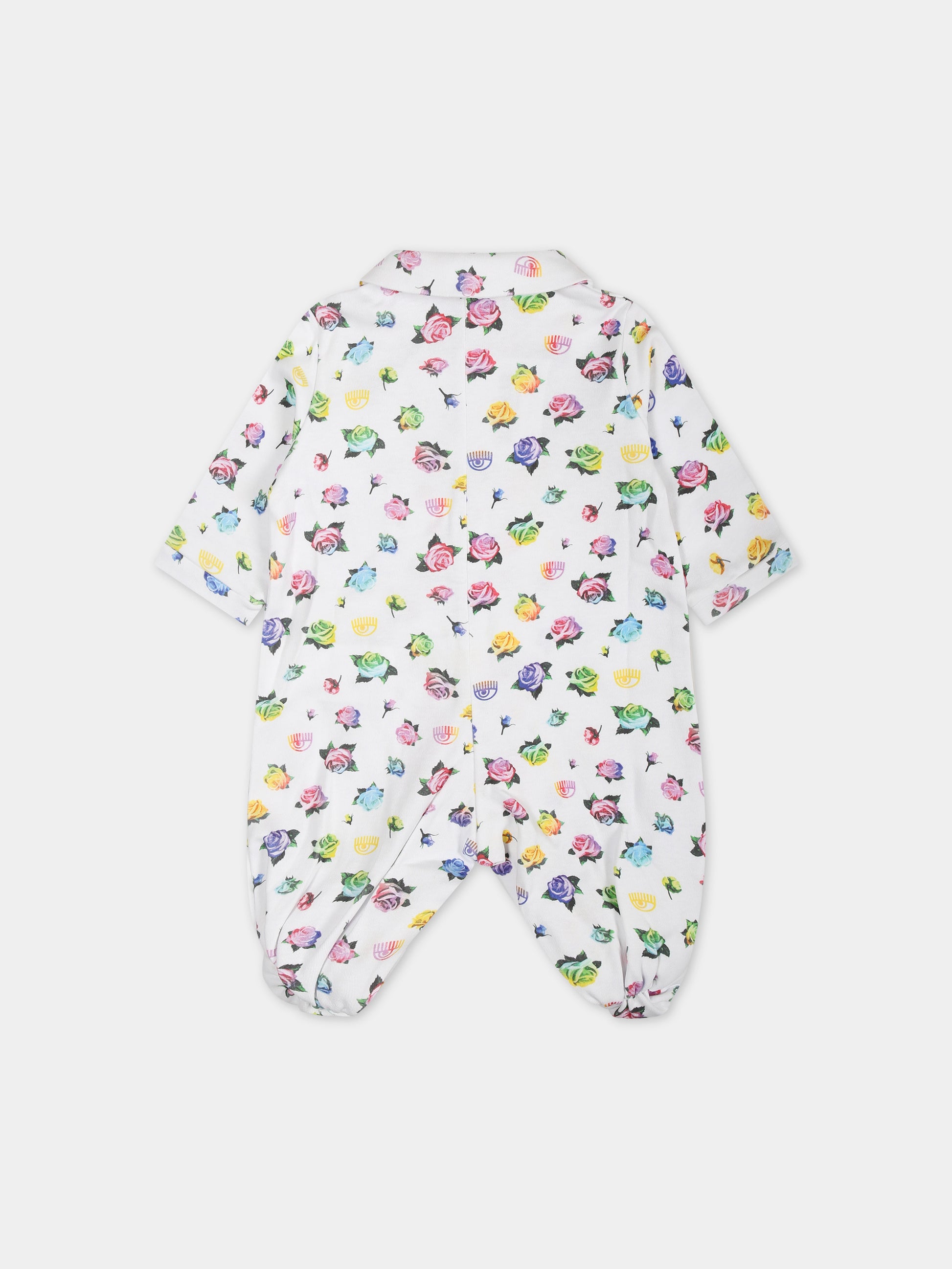 Tutina rosa per neonata con eyes flirting e rose multicolor,Chiara Ferragni Collection,55C500 3001 9984