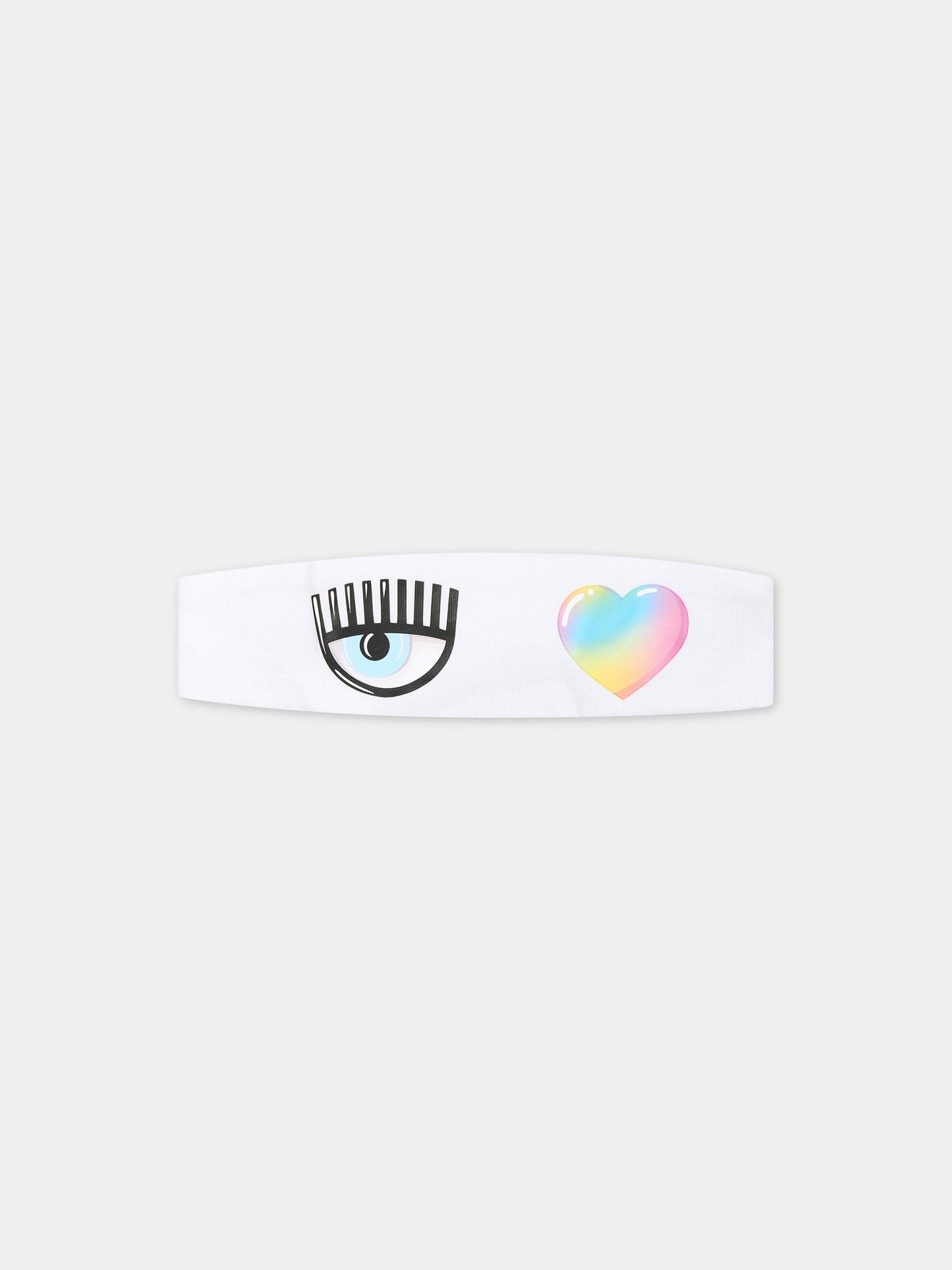 Fascia bianca per neonata con con eyes flirting,Chiara Ferragni Collection,53C001 3021 0099