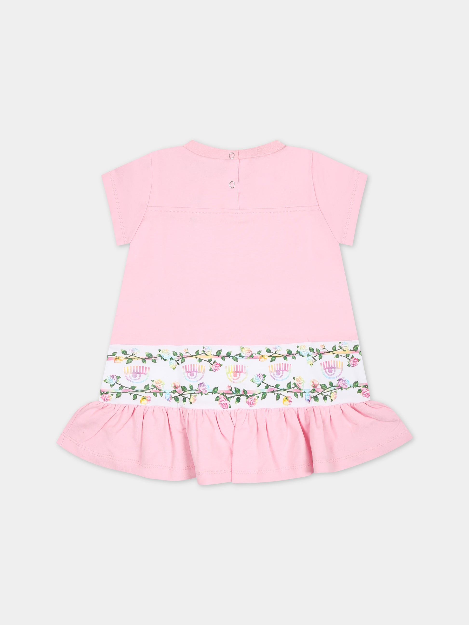 Vestito casual rosa per bambina con eyestar,Chiara Ferragni Collection,53C900 3020 090F