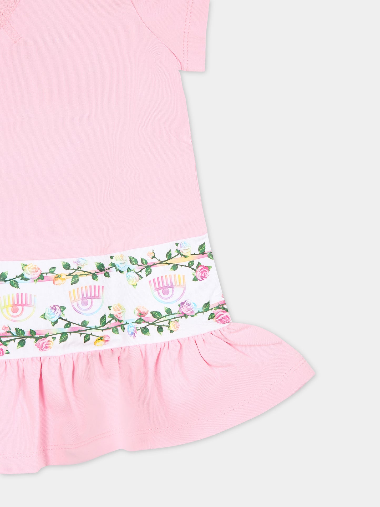 Vestito casual rosa per bambina con eyestar,Chiara Ferragni Collection,53C900 3020 090F