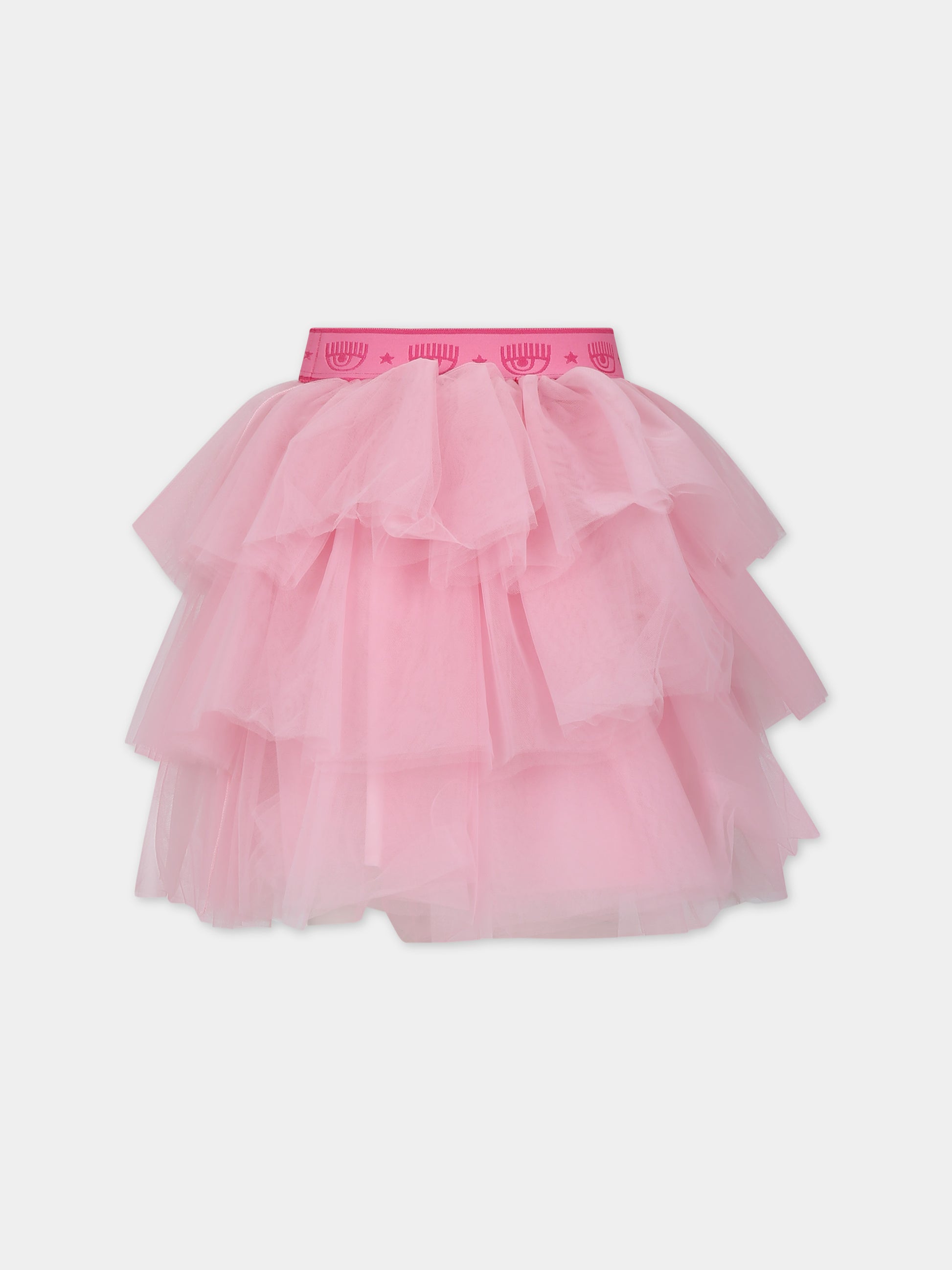 Gonna rosa in tulle con eyes flirting,Chiara Ferragni Collection,51C700 T9945 090F