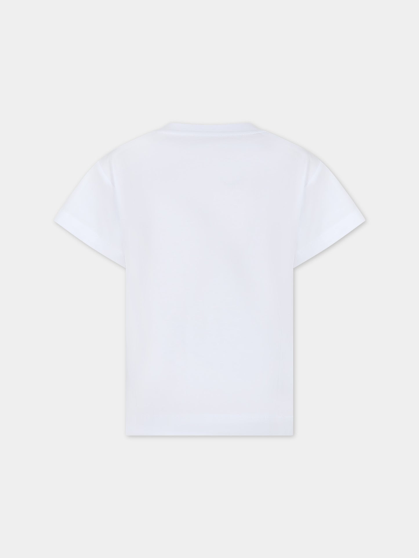 T-shirt bianca per bambina con eye flirting e cuore,Chiara Ferragni Collection,59C613 3021 0099