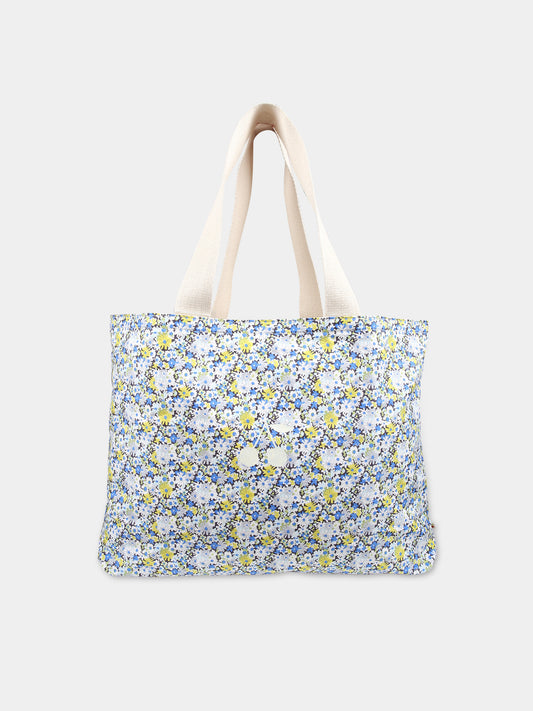 Borsa casual celeste con stampa floreale,Bonpoint,S04GBAW00005 515