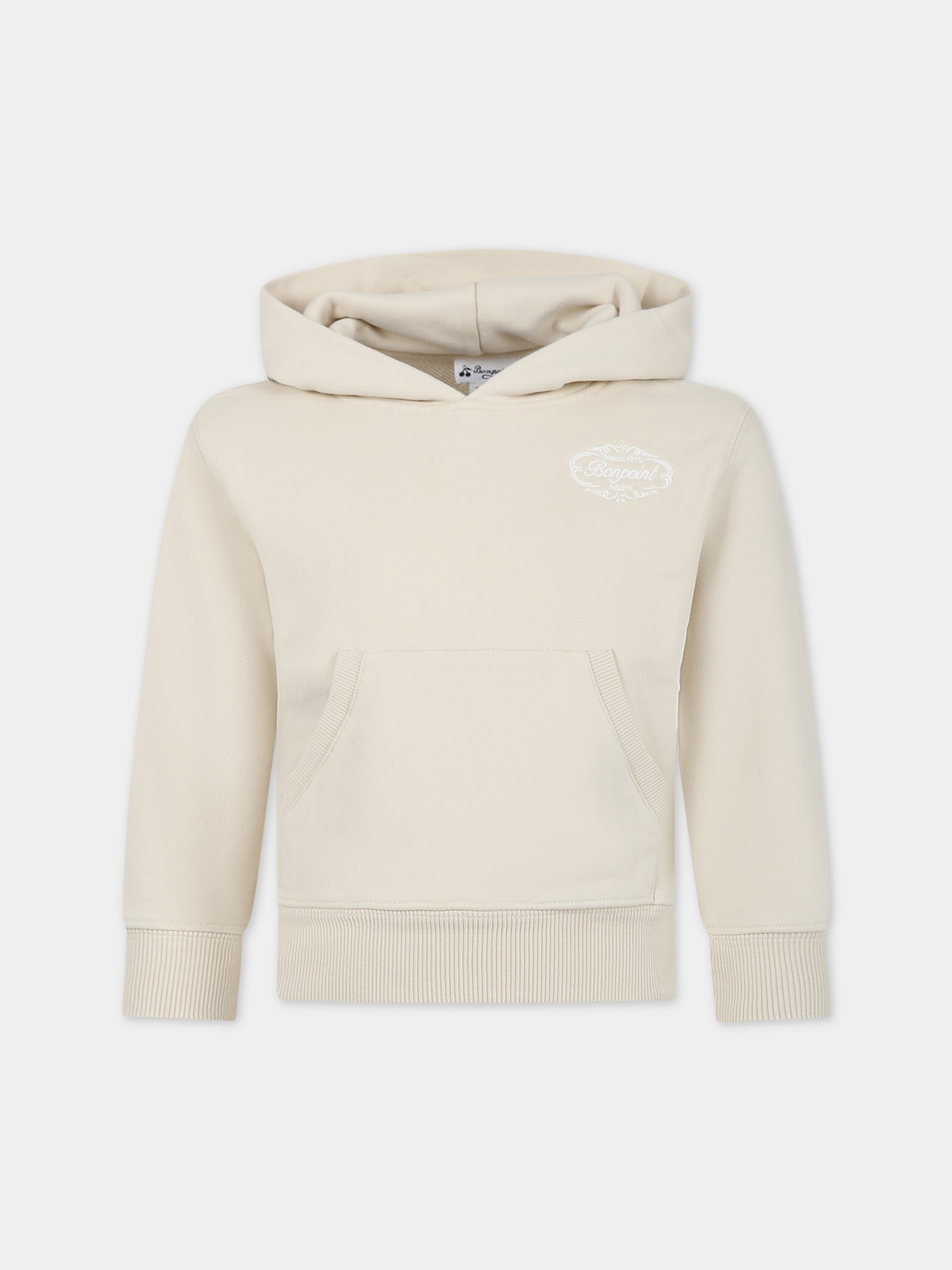Felpa beige per bambino con logo,Bonpoint,S04BSWK00002 005