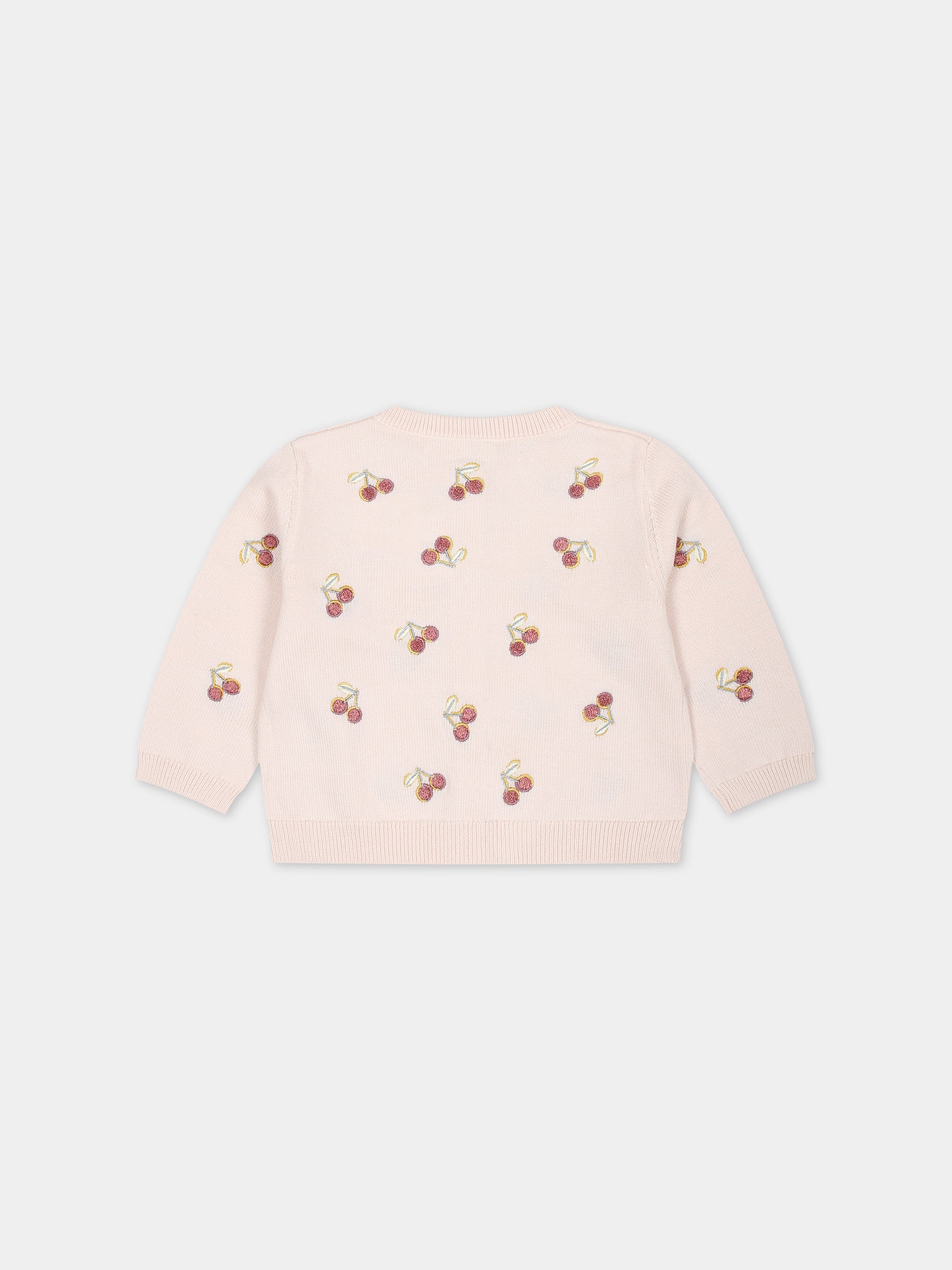 Cardigan rosa per neonata con ciliegie,Bonpoint,S04XCAK00002 120