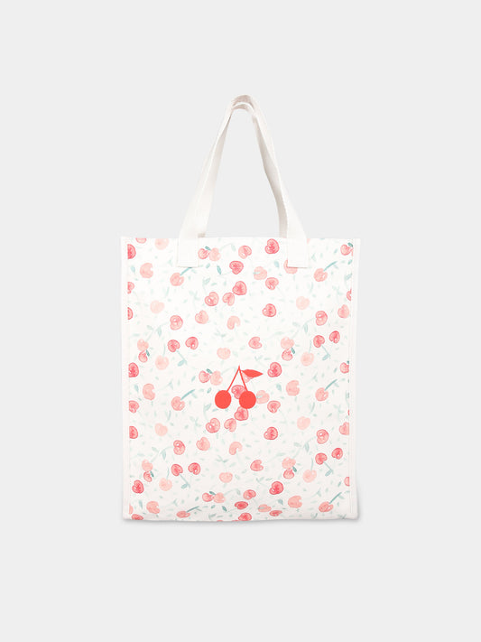 Borsa avorio per bambina con iconiche ciliegie,Bonpoint,S04GBAW00009 002