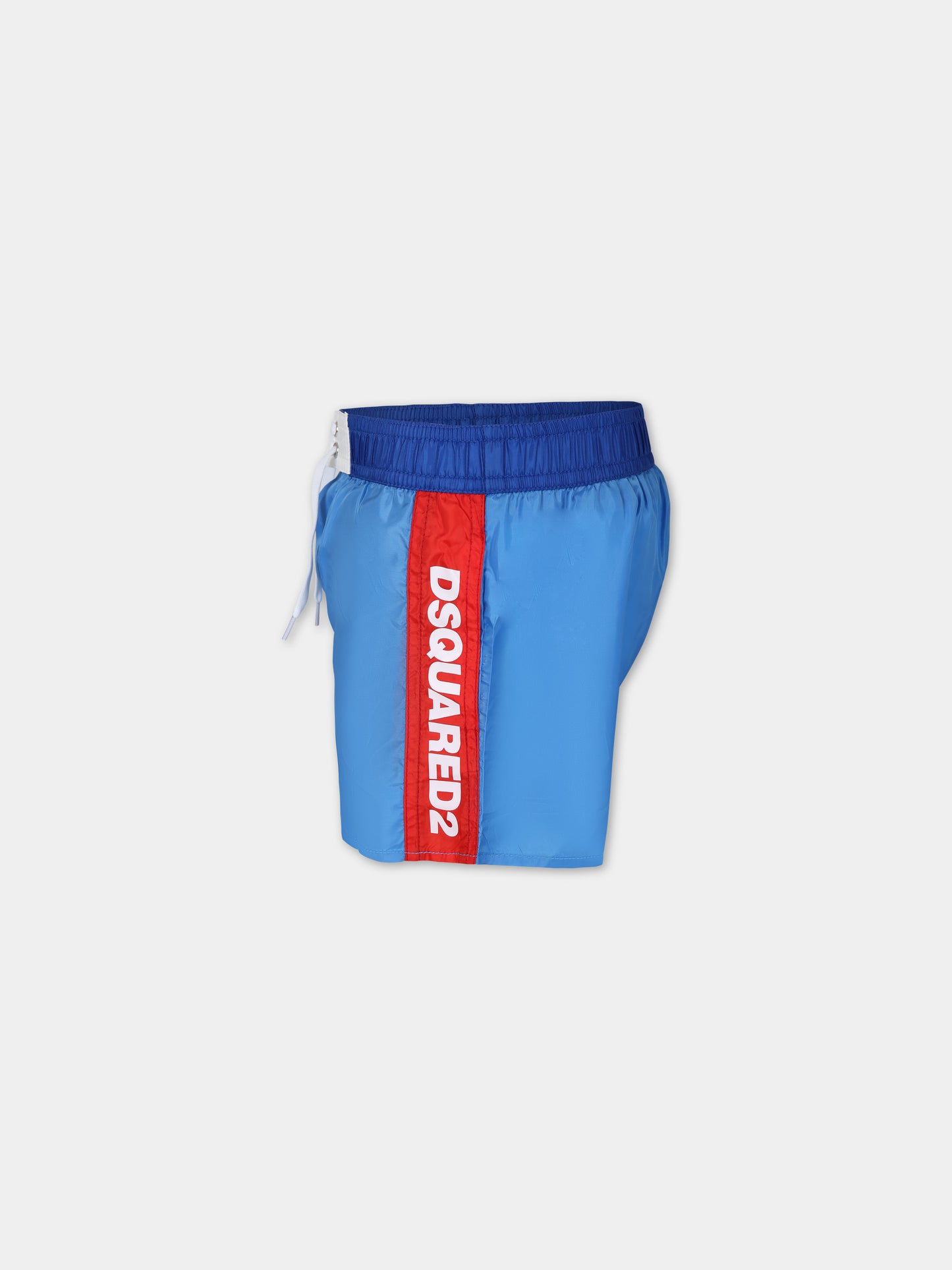 Boxer mare celeste per bambino con logo,Dsquared2,DQ2323 D0A9E D2M97M DQ826