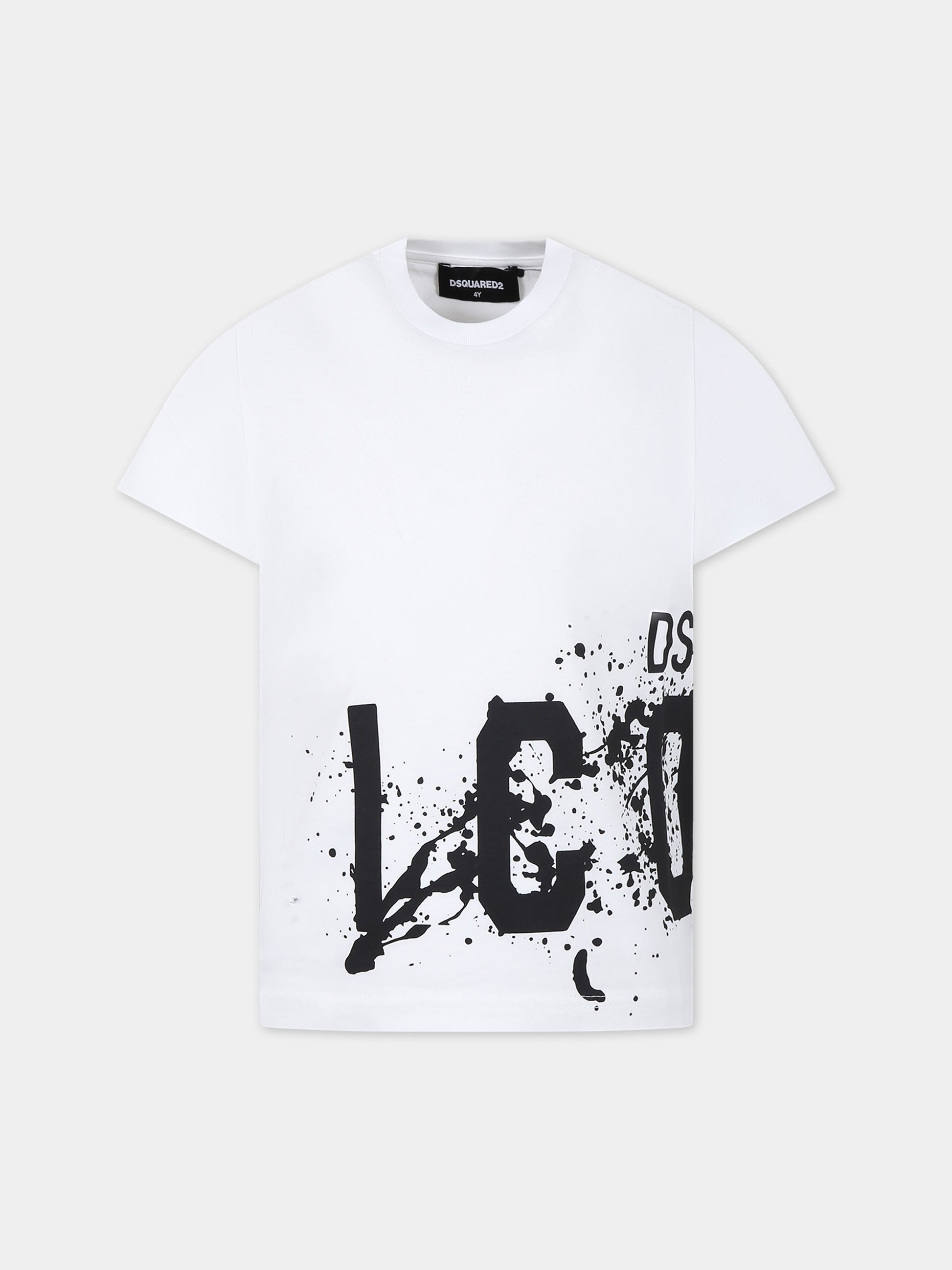 T-shirt bianca per bambino con logo,Dsquared2,DQ2419 D00MM D2T1067U DQ100