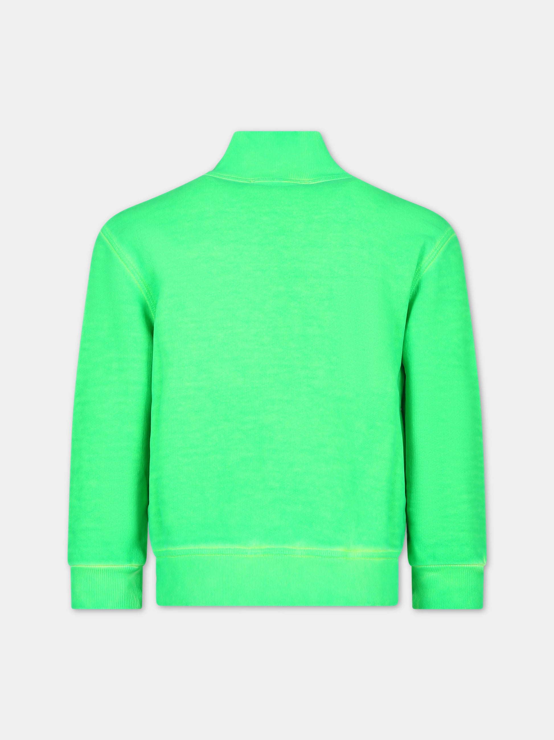 Felpa verde per bambino con logo,Dsquared2,DQ2427 D0A86 D2S819U DQ584
