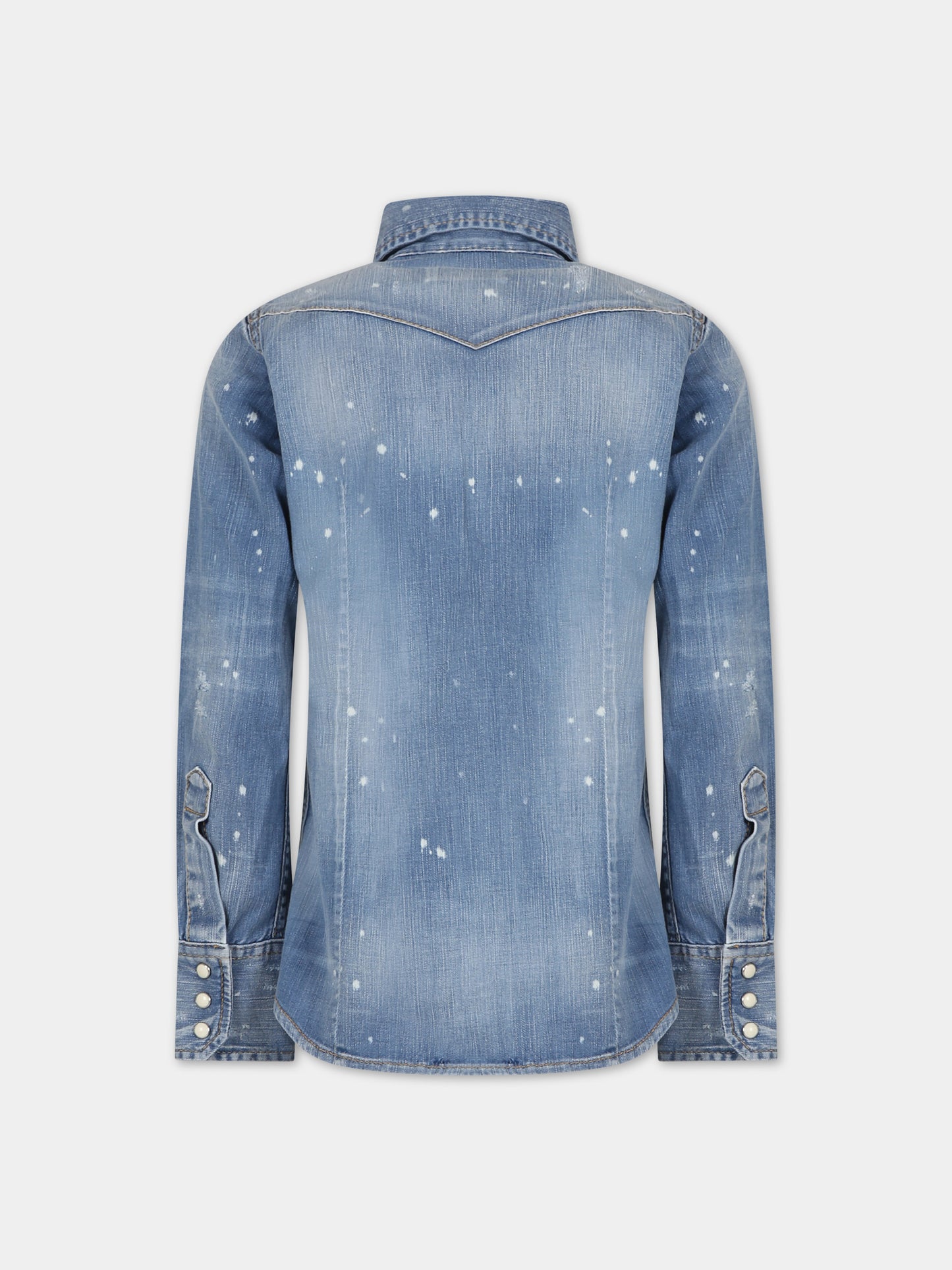 Camicia blu per bambino con logo,Dsquared2,DQ02DG D0A7E D2C24AVM DQ01