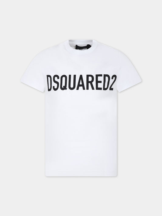 T-shirt bianca per bambino con logo,Dsquared2,DQ1832 D0A4C D2T971U DQ100