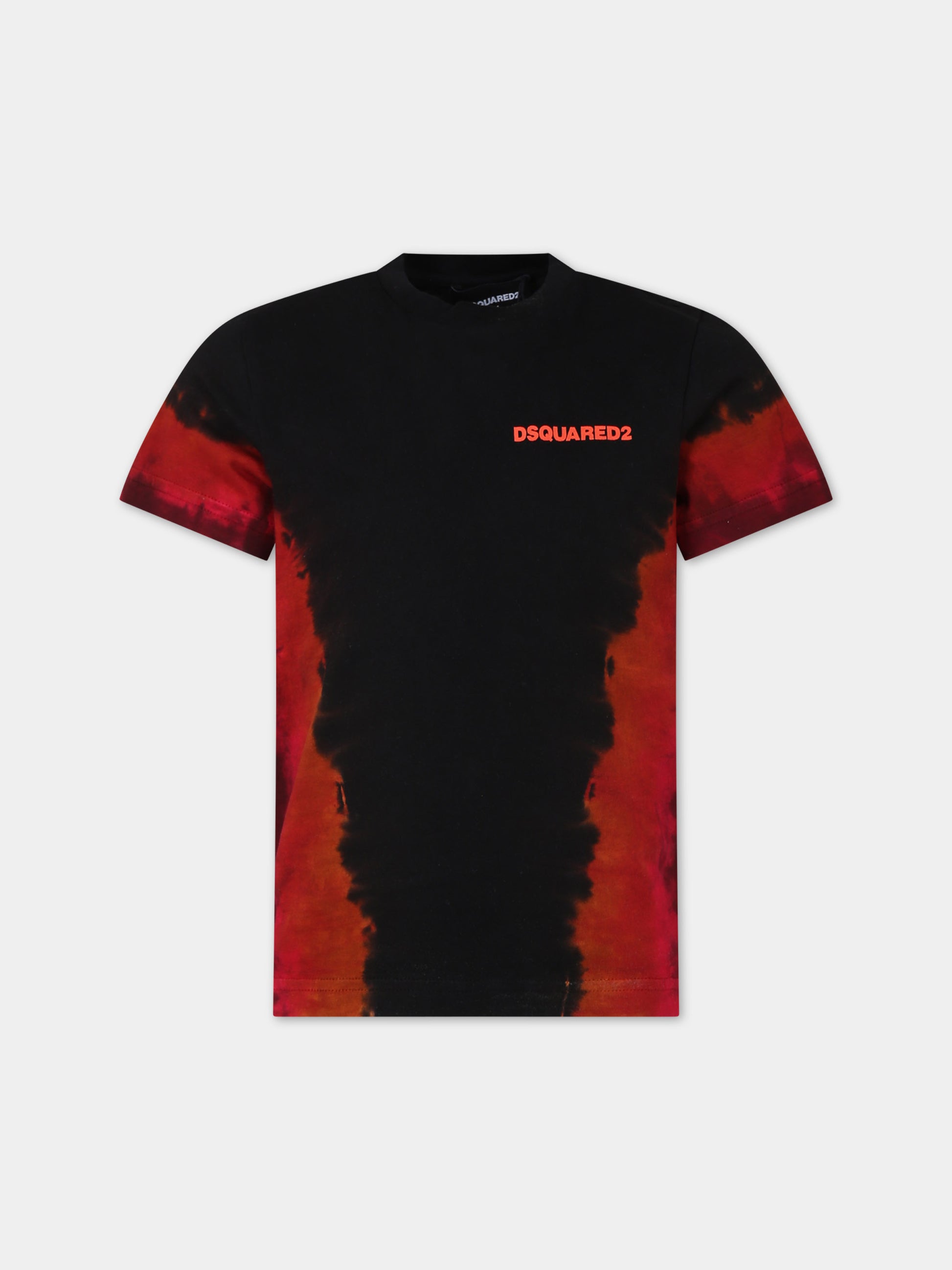 T-shirt nera per bambino con logo,Dsquared2,DQ2388 D0A9A D2T1074U DQ900