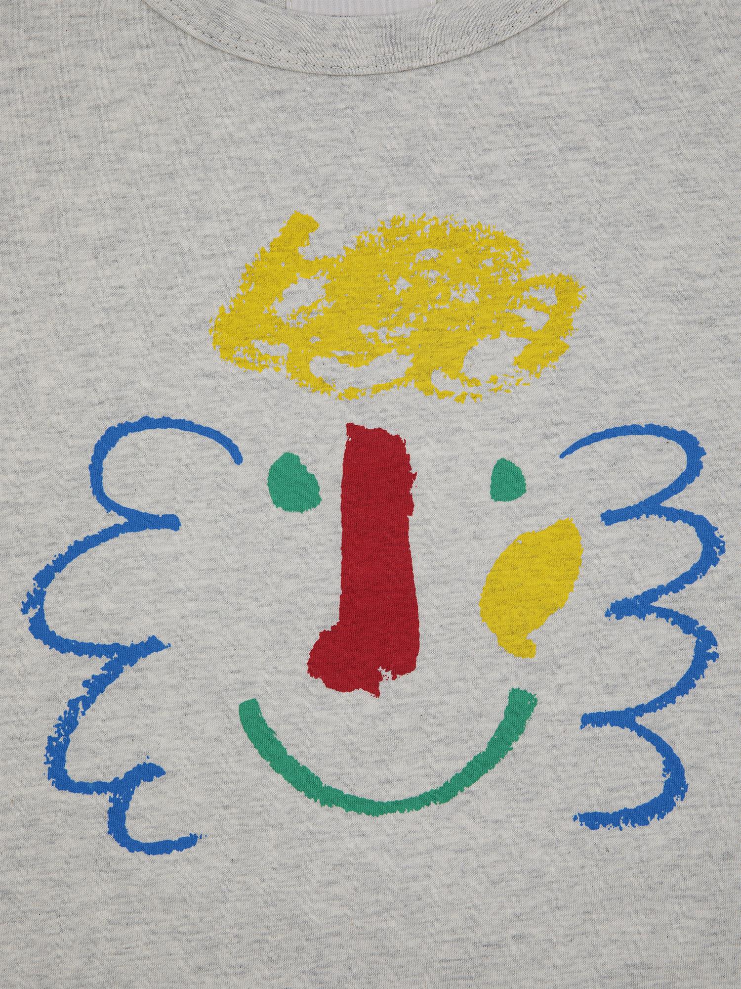T-shirt grigia per bambini con stampa multicolor,Bobo Choses,124AC005
