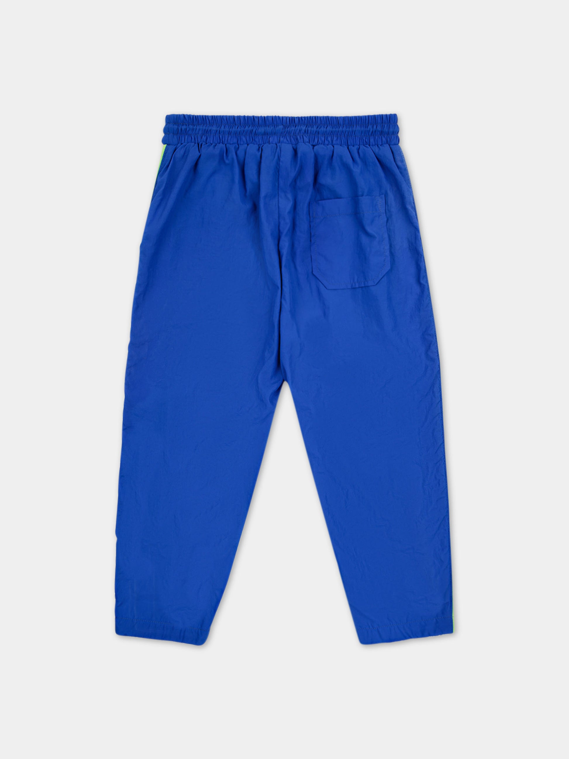 Pantaloni blu per bambino con bande laterali e logo,Bobo Choses,124AC105