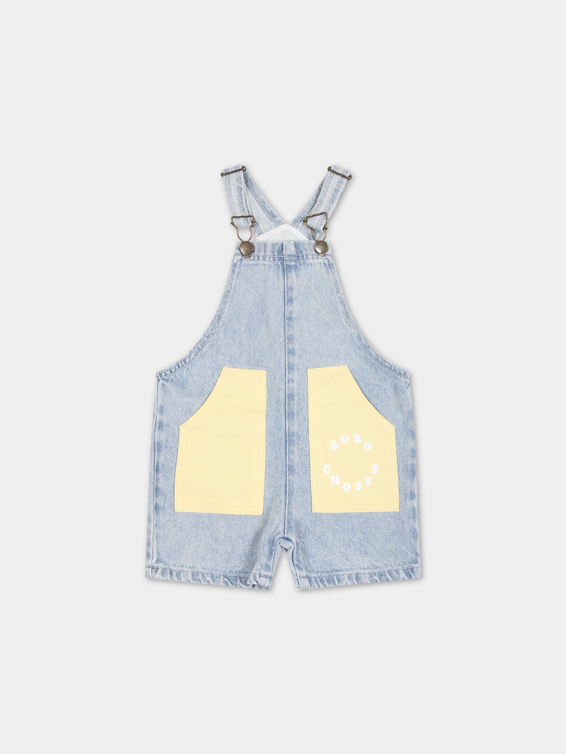 Salopette blu per neonato con logo,Bobo Choses,124AB098