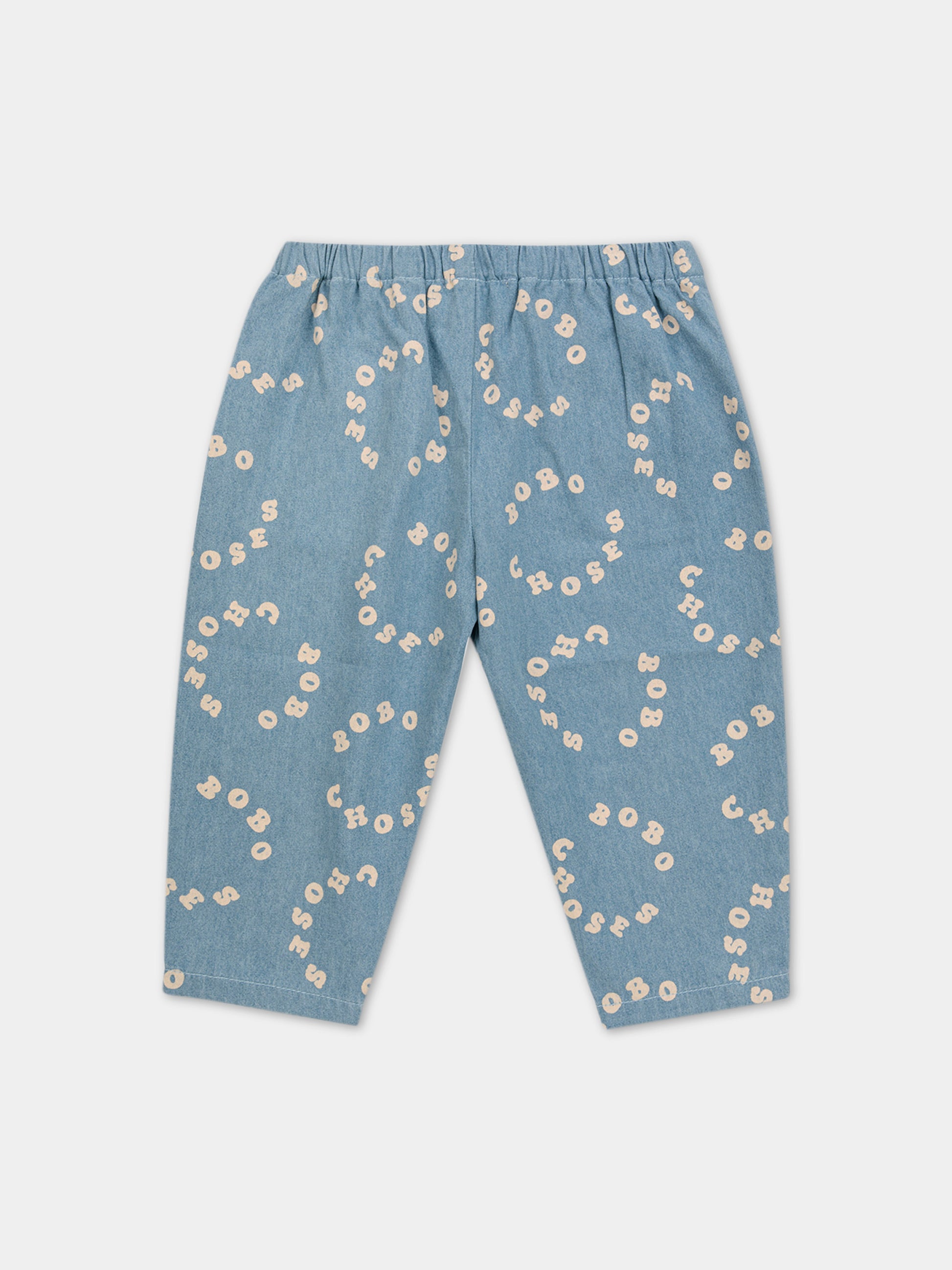 Jeans in denim per neonato con logo a cerchio all-over,Bobo Choses,124AB062