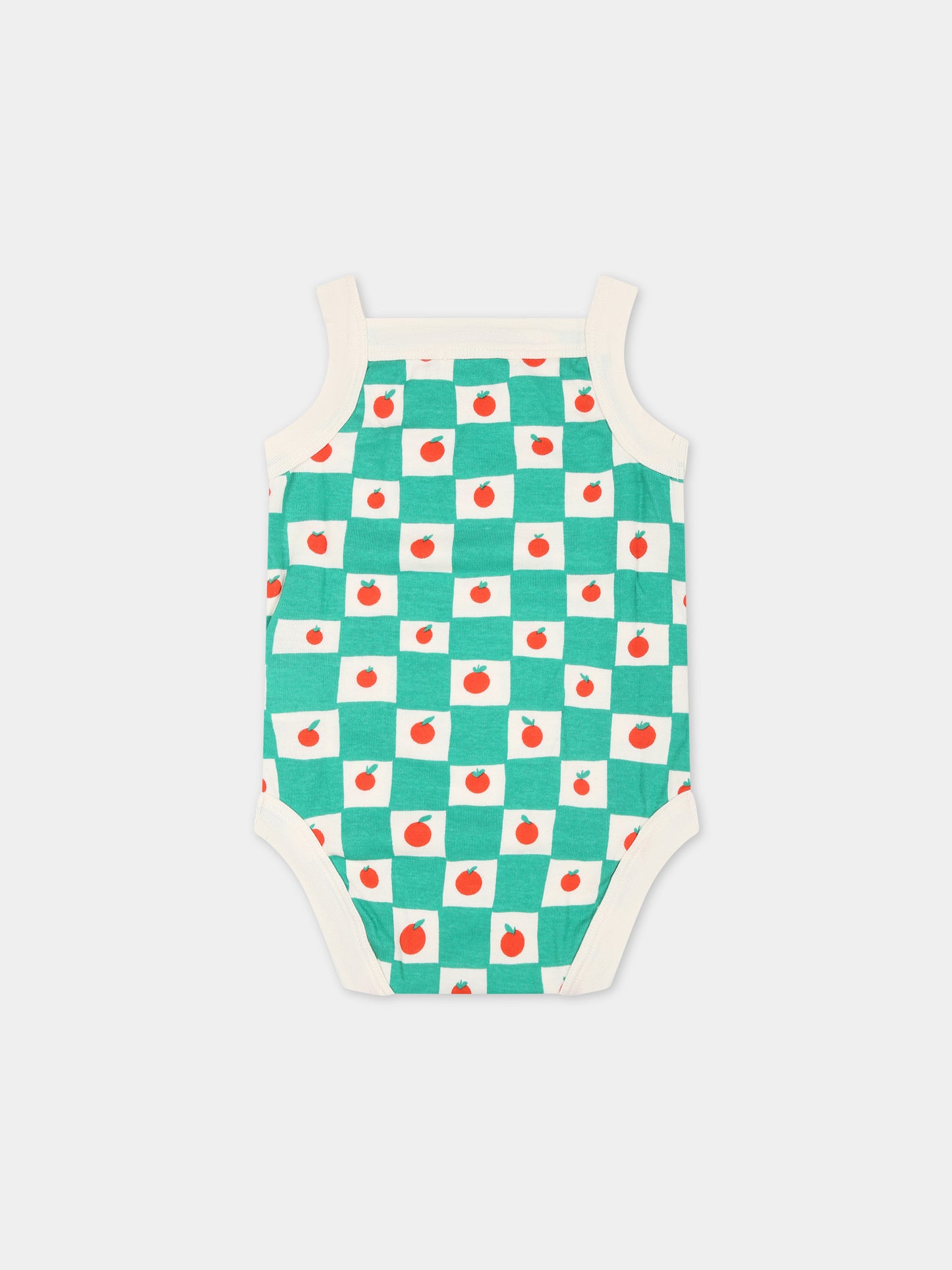 Body verde per neonati con pomodori,Bobo Choses,124AB042