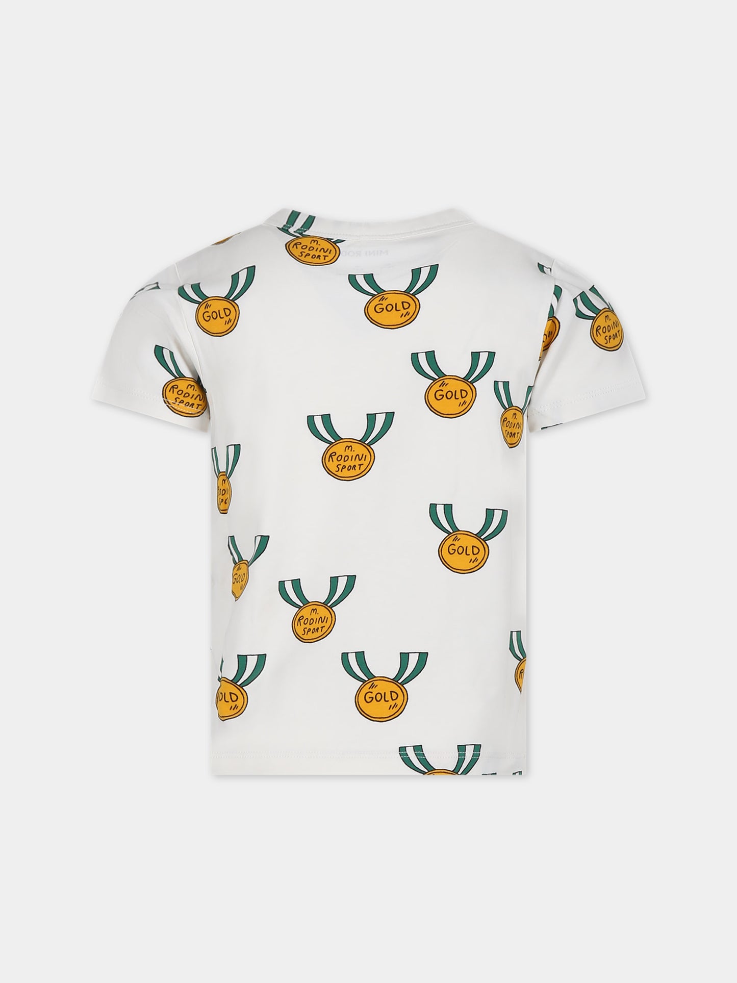 T-shirt avorio per bambini con medaglie,Mini Rodini,2422014997