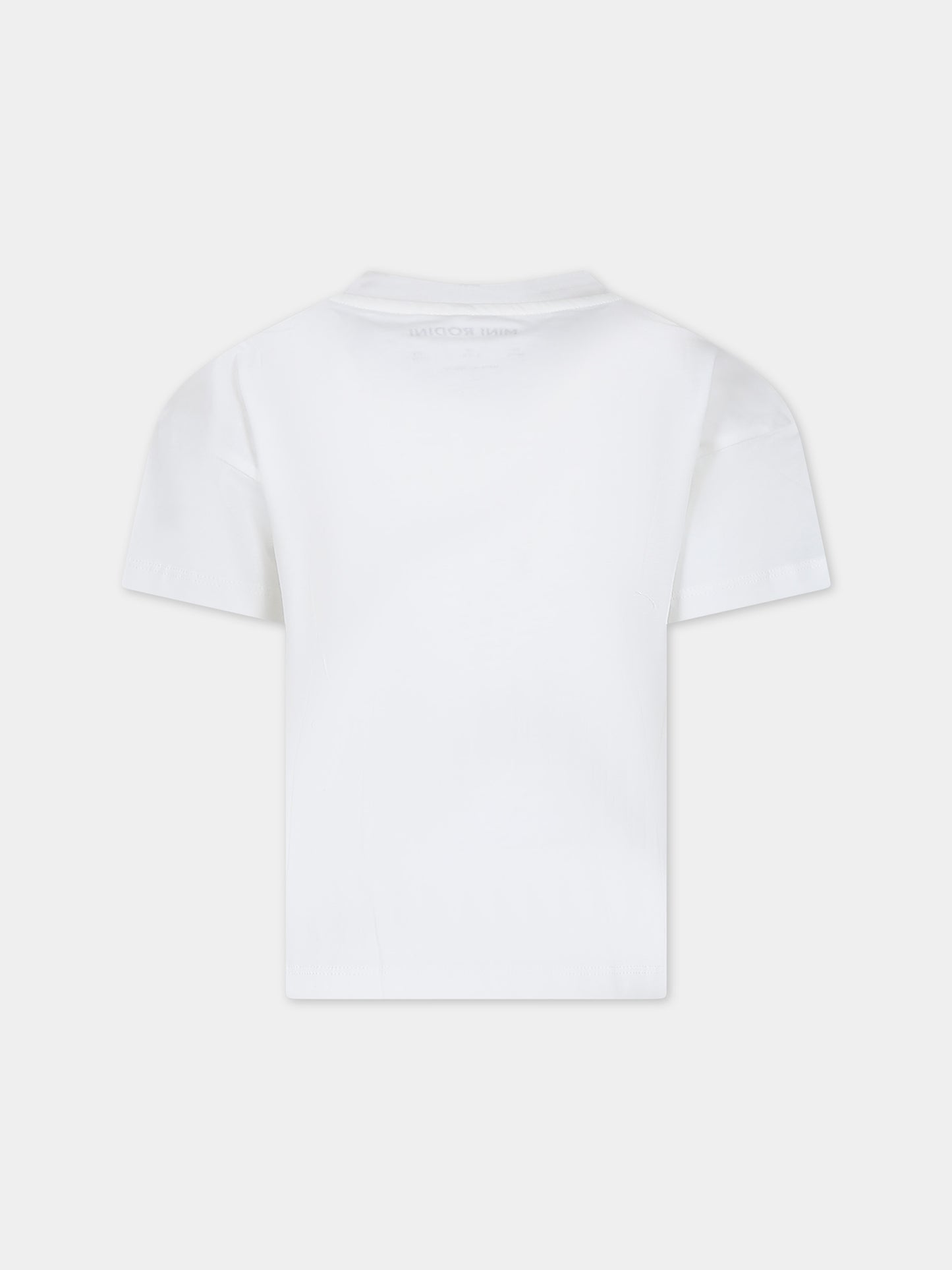 T-shirt bianca per bambini con palla da basket,Mini Rodini,2422014510