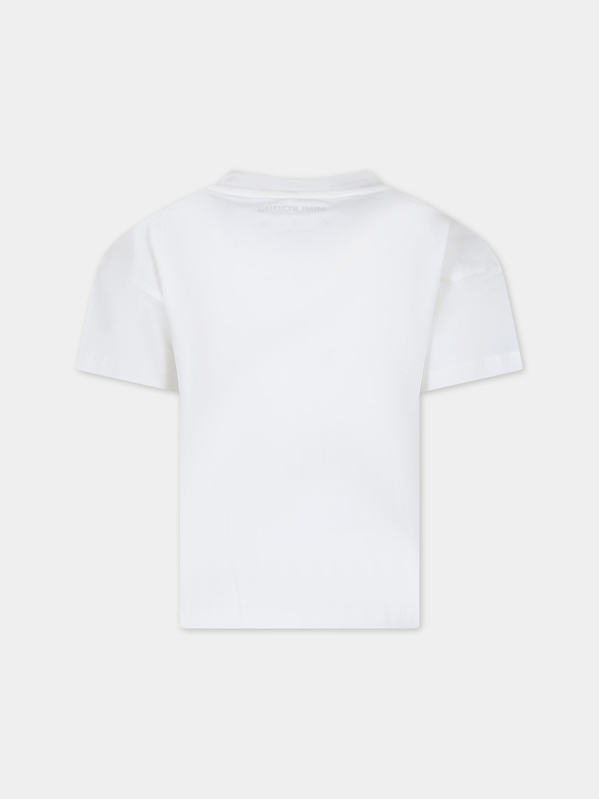 T-shirt bianca per bambini con palla da basket,Mini Rodini,2422014510