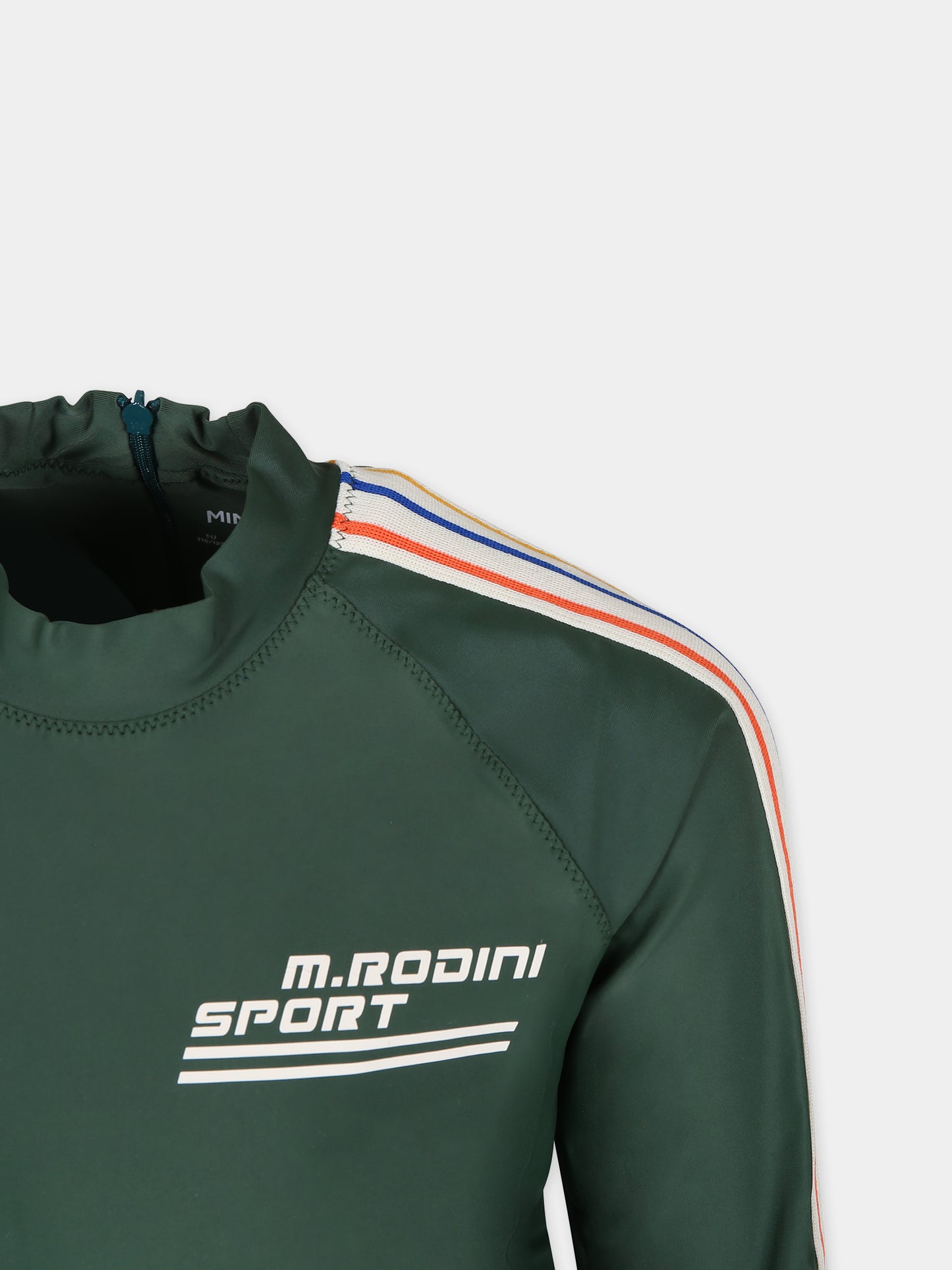 T-shirt verde anti UV per bambino con logo,Mini Rodini,2428011175