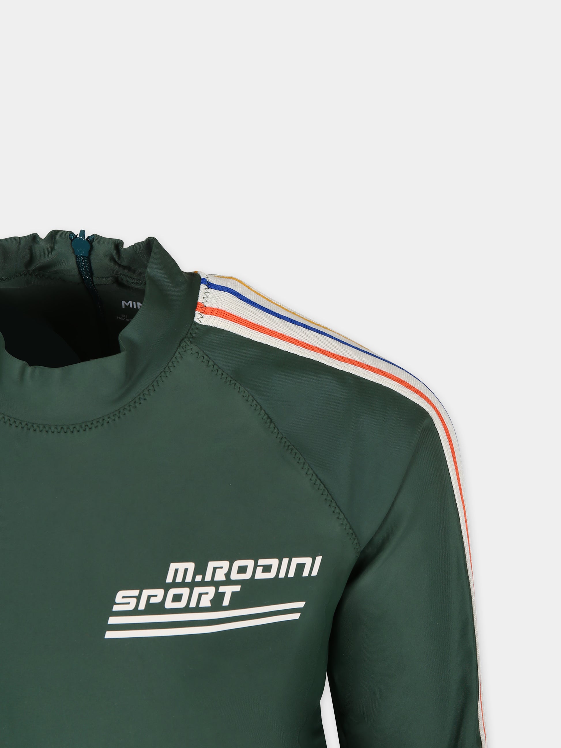 T-shirt verde anti UV per bambino con logo,Mini Rodini,2428011175