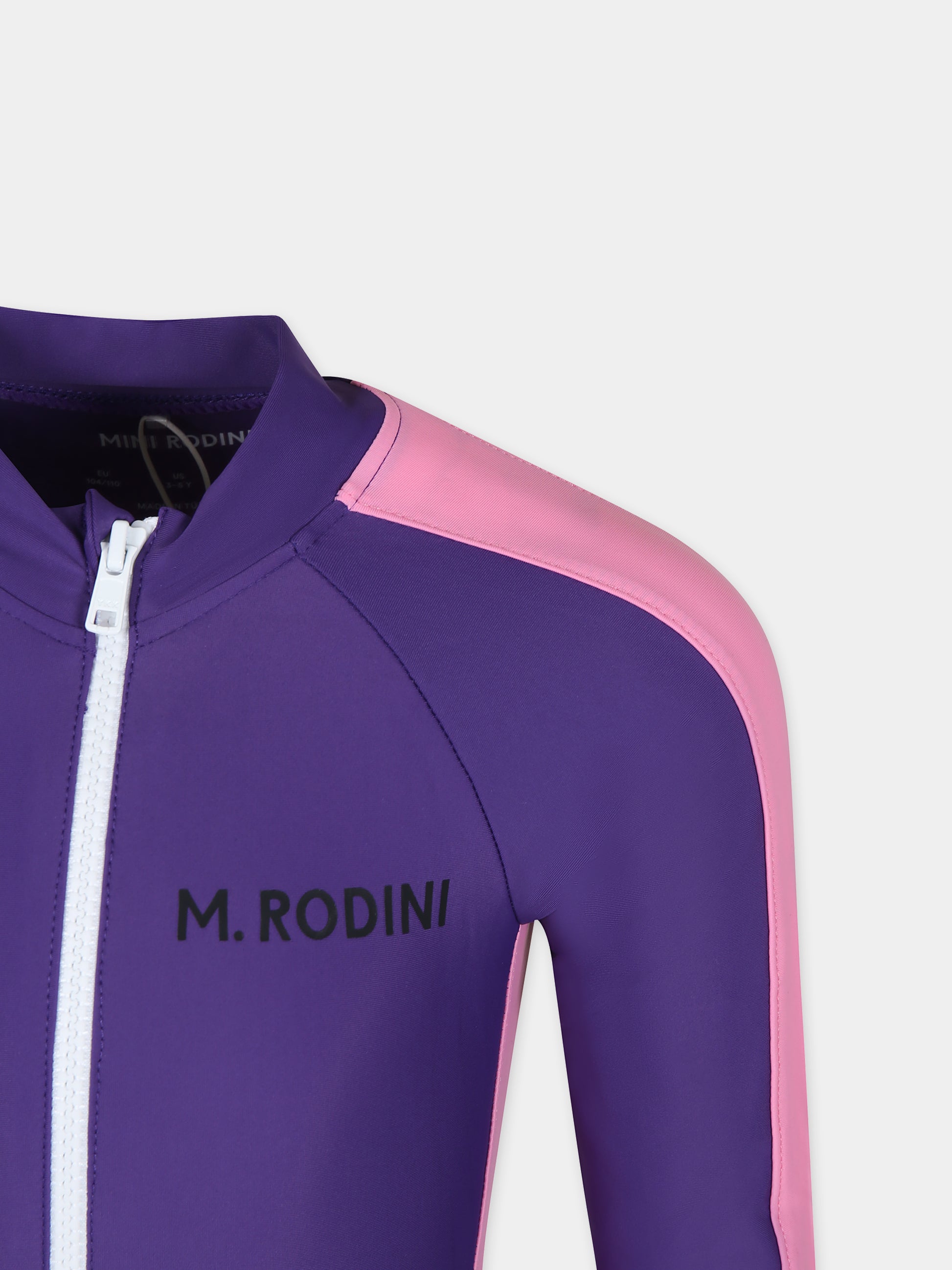 Costume Anti UV viola per bambina con logo,Mini Rodini,2428010845