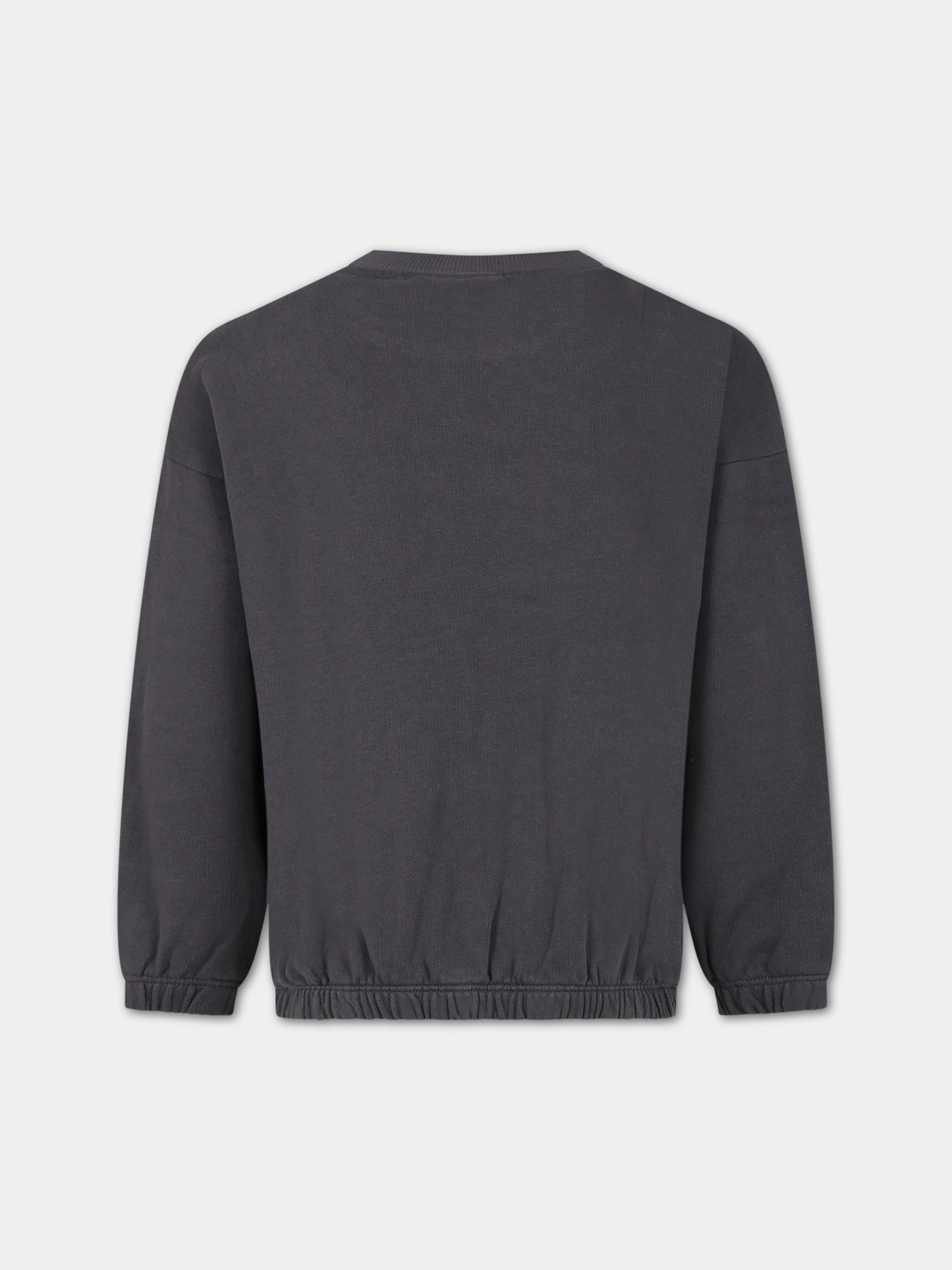 Felpa grigia per bambini con stampa sneakers da jogging,Mini Rodini,2422011297