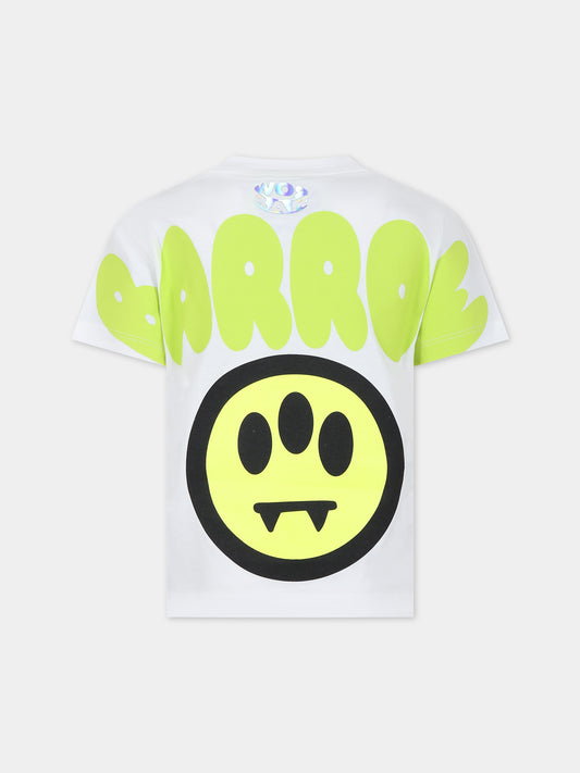 T-shirt bianca per bambini con smile e logo,Barrow,S4BKJUTH096 002