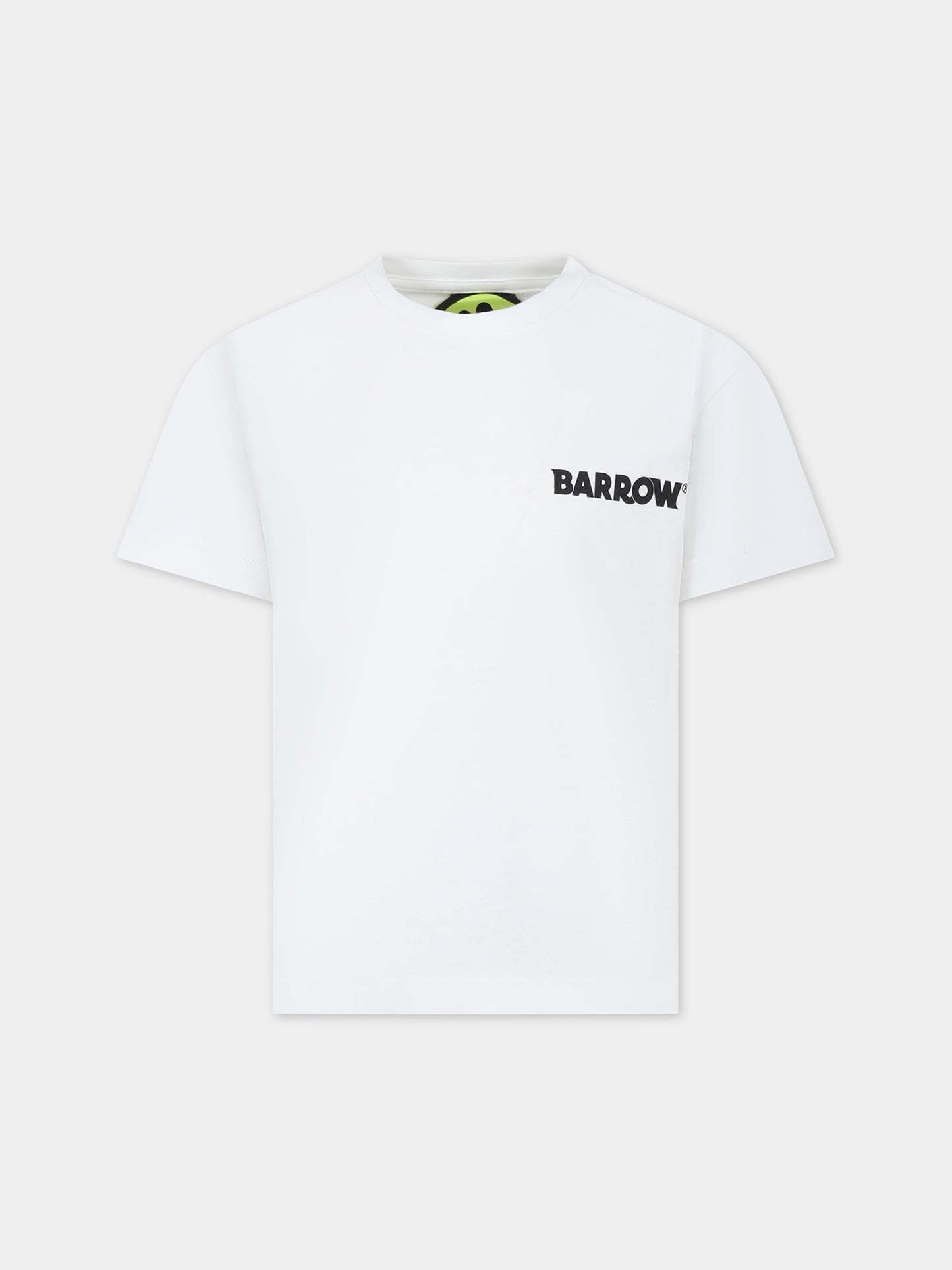 T-shirt bianca per bambini con smile e logo,Barrow,S4BKJUTH096 002