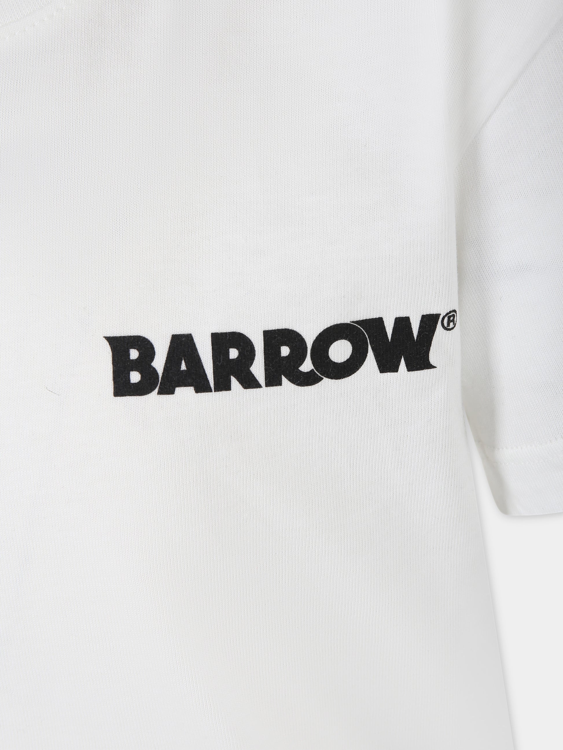 T-shirt bianca per bambini con smile e logo,Barrow,S4BKJUTH096 002