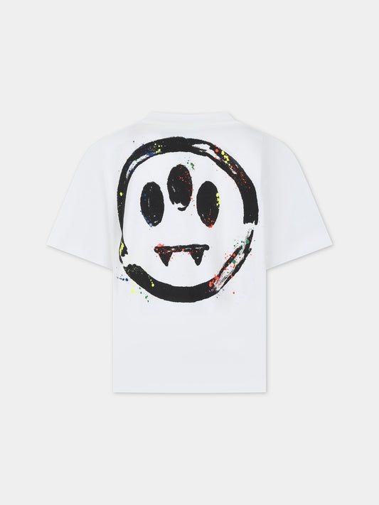 T-shirt bianca per bambini con logo,Barrow,S4BKJUTH115 002