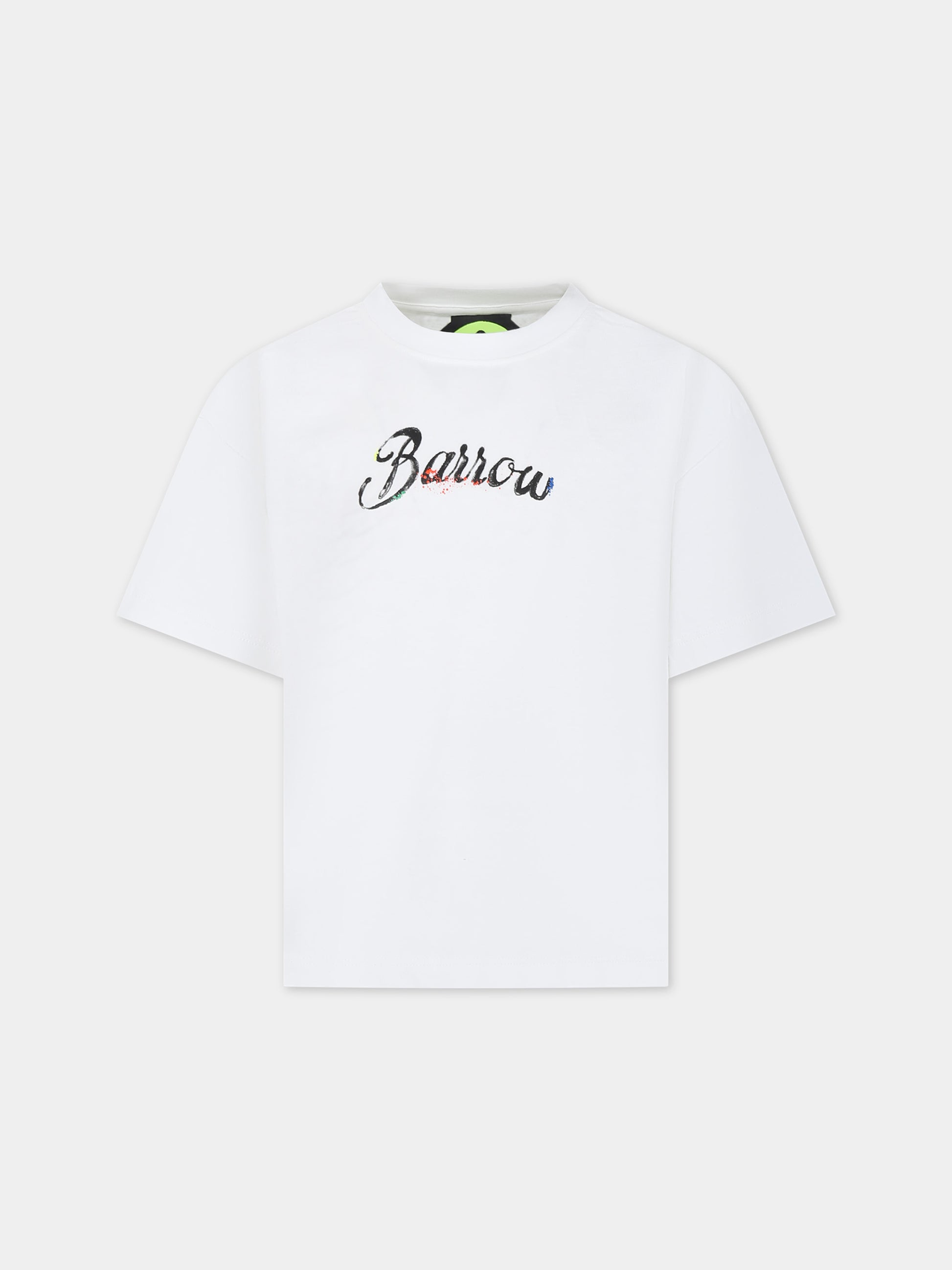 T-shirt bianca per bambini con logo,Barrow,S4BKJUTH115 002