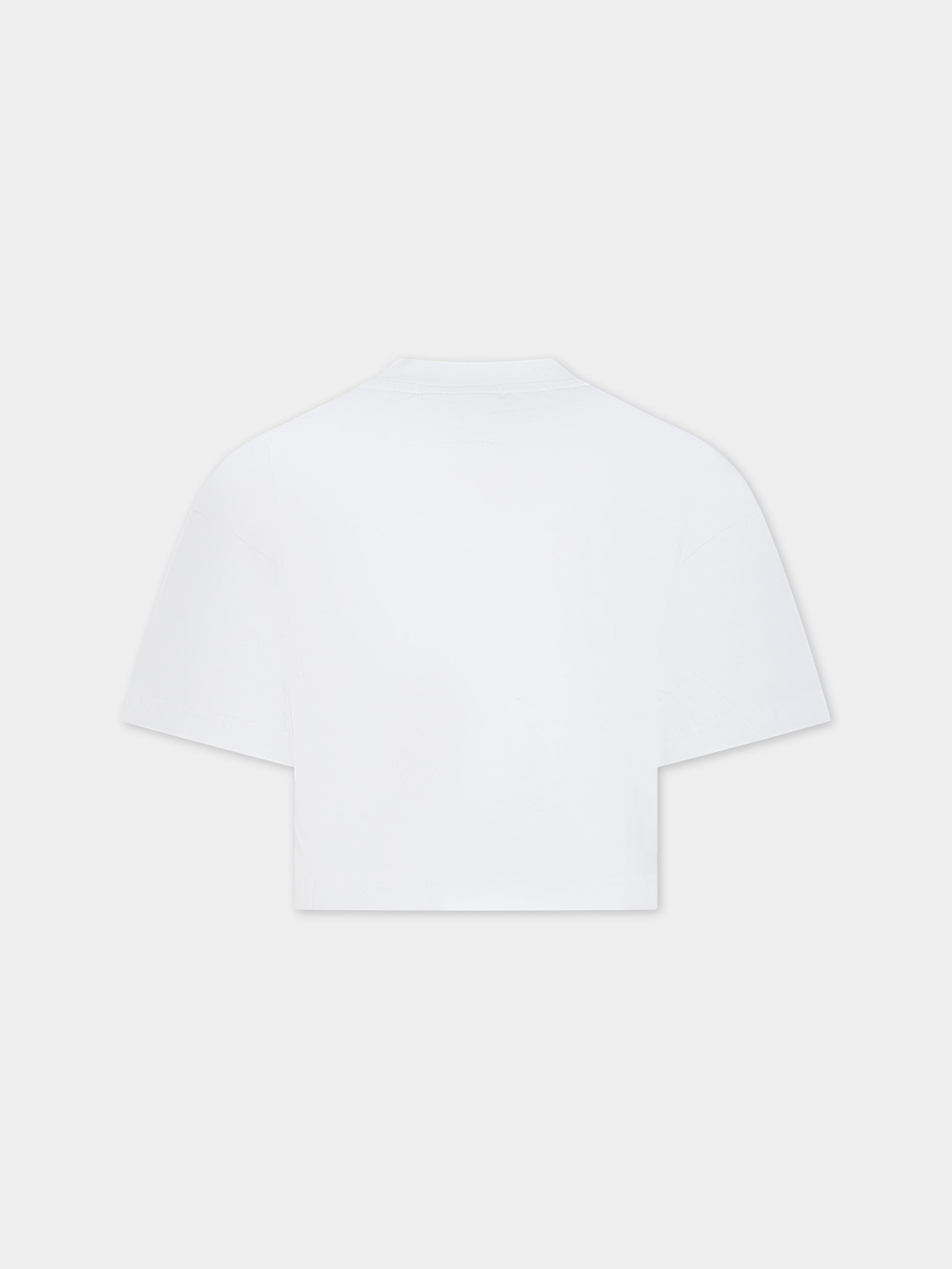 T-shirt bianca per bambina con logo,Barrow,S4BKJGTH052 002