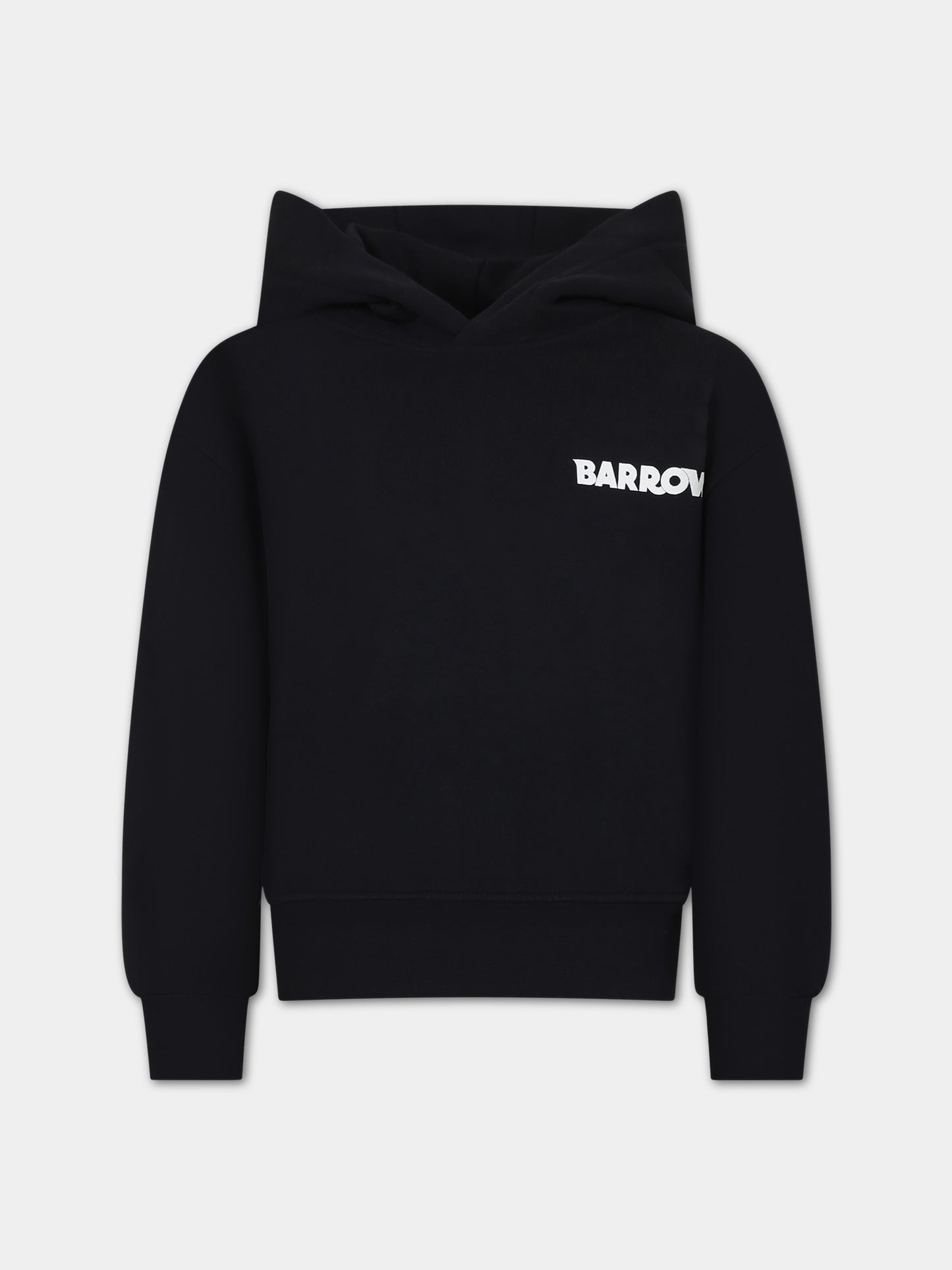 Felpa nera per bambini con logo e iconico smile,Barrow,S4BKJUHS095 110