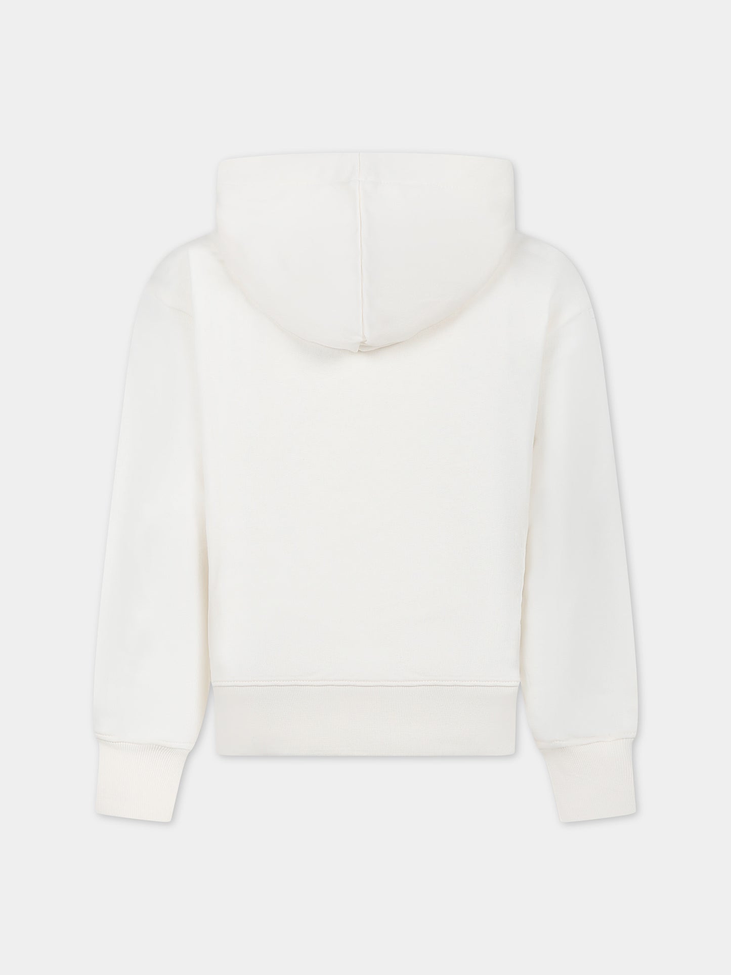 Felpa avorio per bambini con logo,Msgm Kids,S4MSJUHS018 013