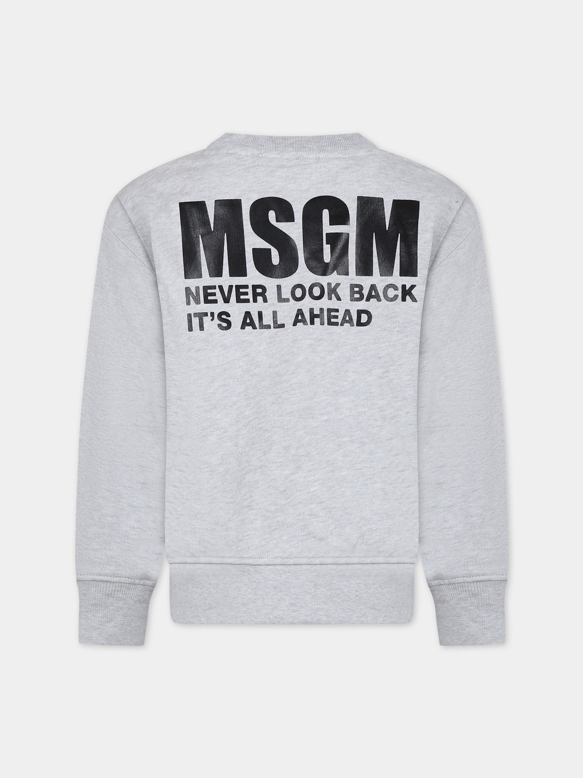 Felpa grigia per bambini con logo,Msgm Kids,S4MSJUSW013 107