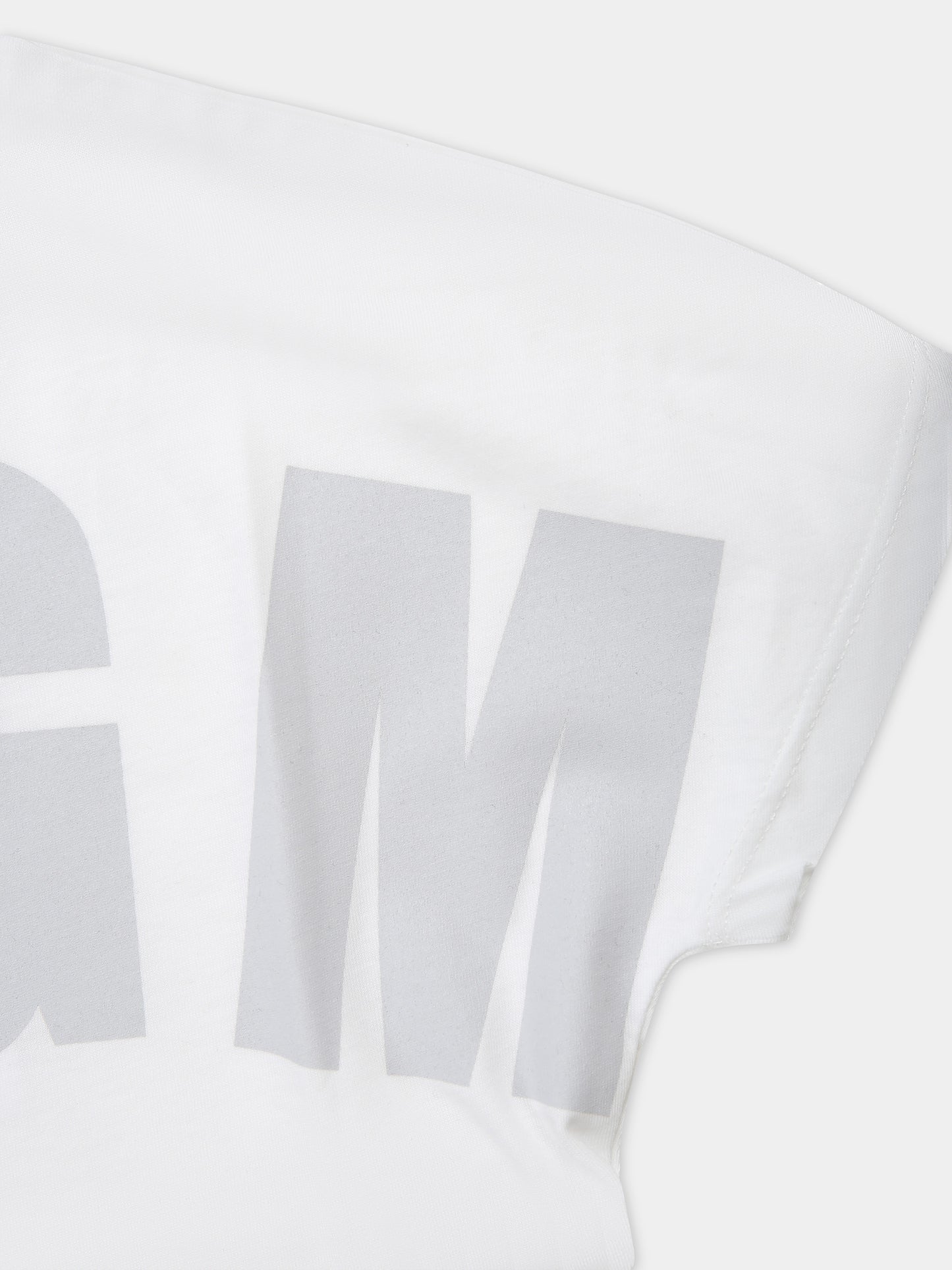 T-shirt bianca per bambini con logo,Msgm Kids,S4MSJUTH006 001