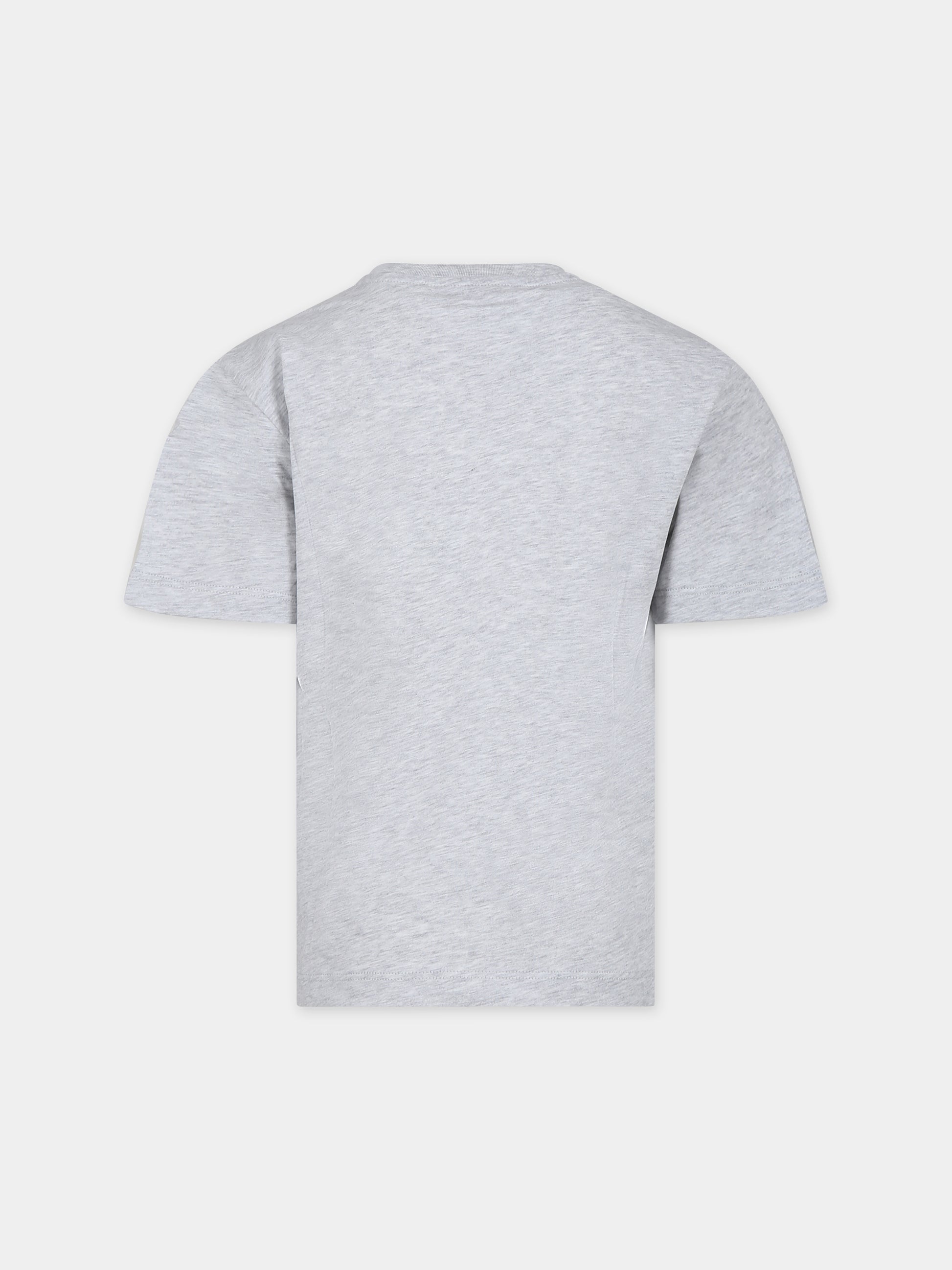 T-shirt grigia per bambini con logo,Msgm Kids,S4MSJUTH011 107