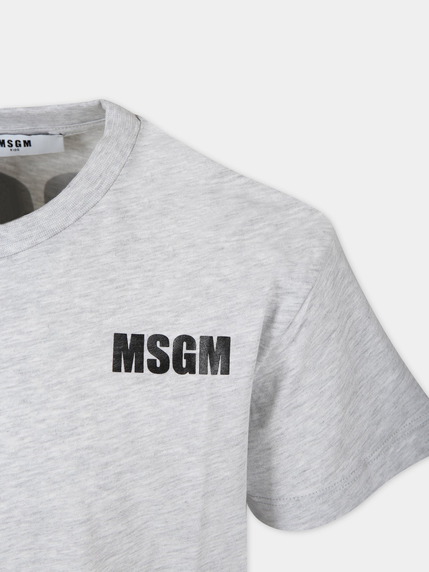 T-shirt grigia per bambini con logo,Msgm Kids,S4MSJUTH005 107