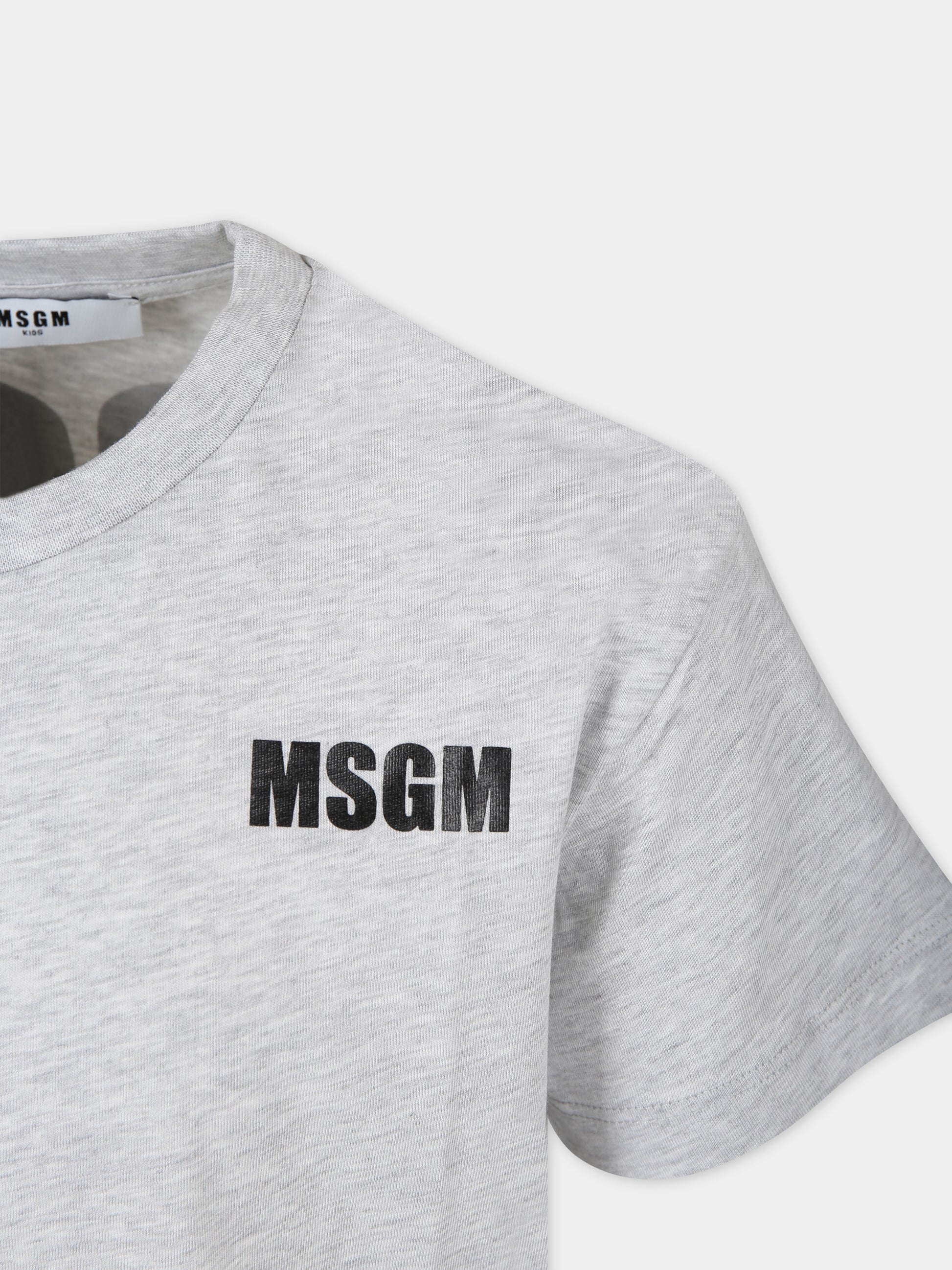 T-shirt grigia per bambini con logo,Msgm Kids,S4MSJUTH005 107