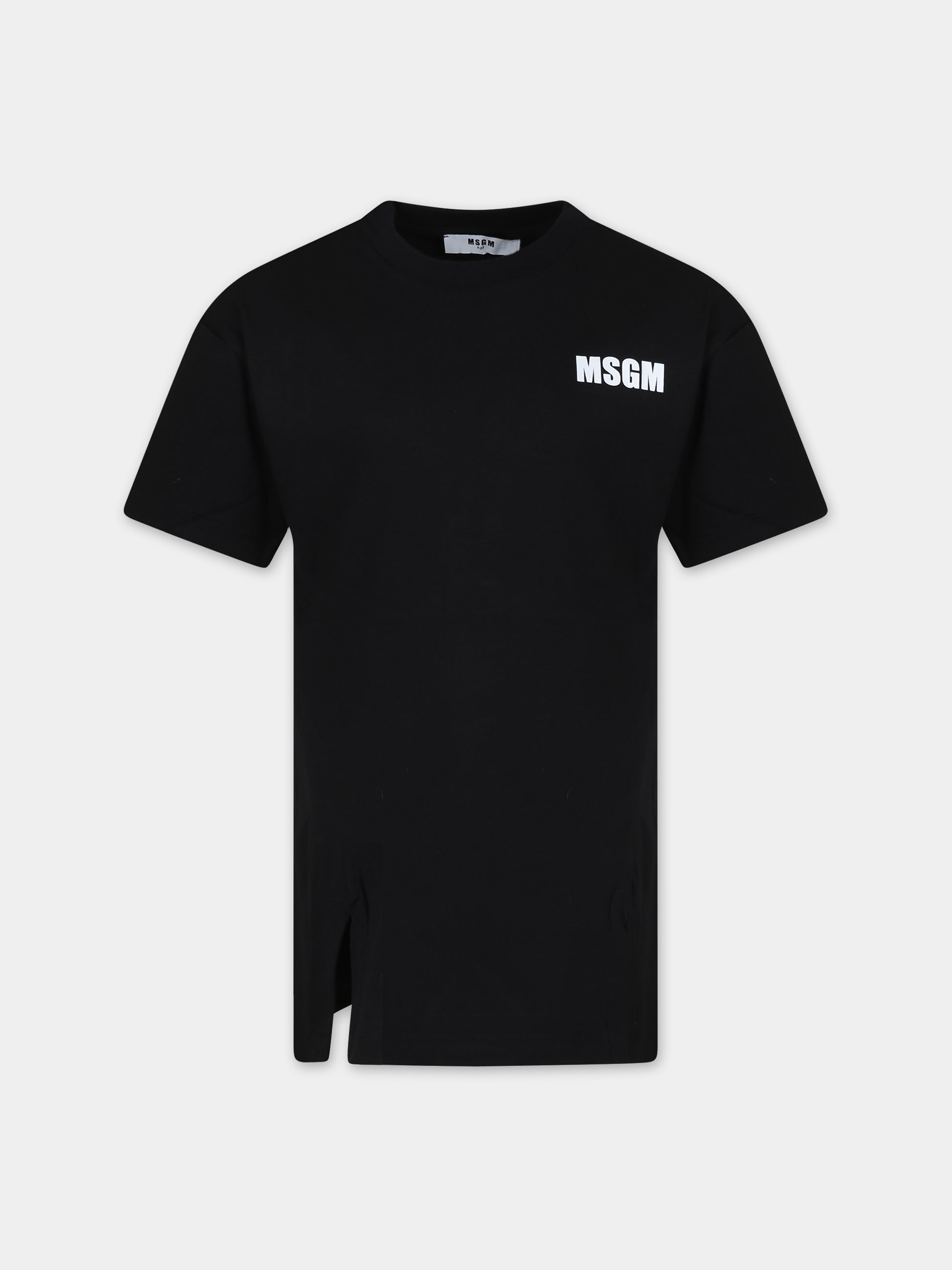 Vestito nero per bambina con logo,Msgm Kids,S4MSJGDR031 110