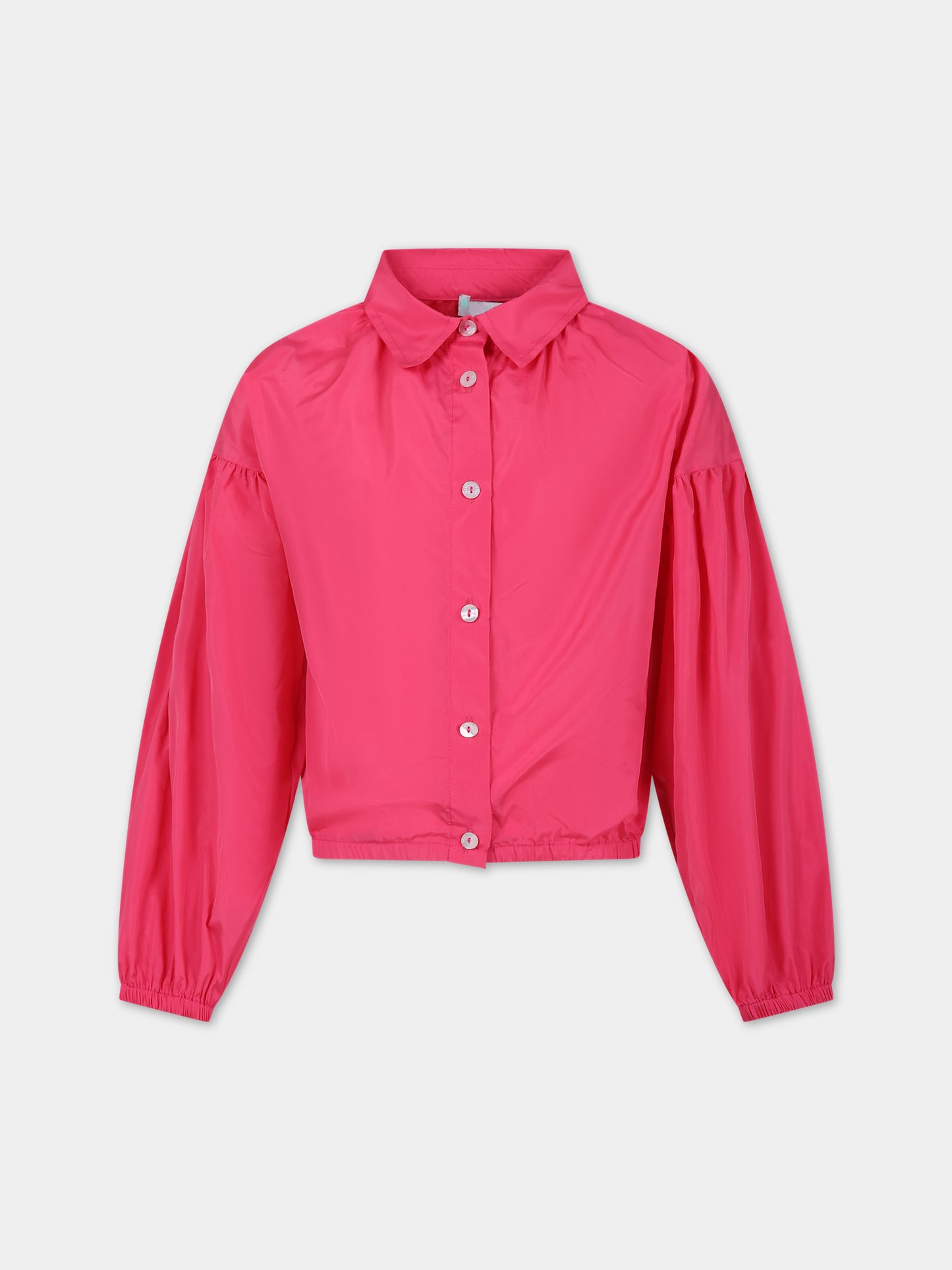 Camicia fucsia per bambina con logo,Msgm Kids,S4MSJGSI150 044