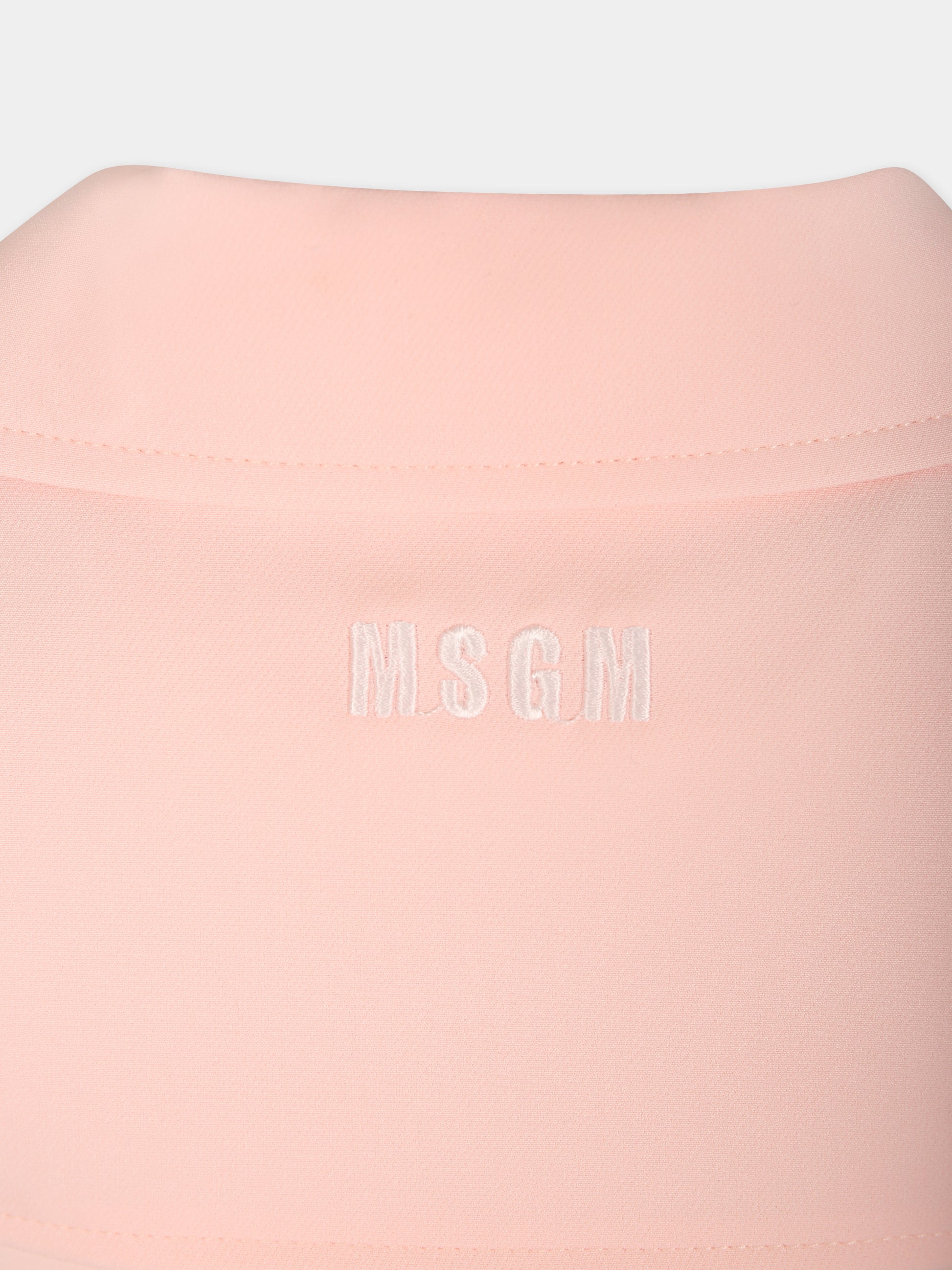 Giacca rosa per bambina con logo,Msgm Kids,S4MSJGJK079 049